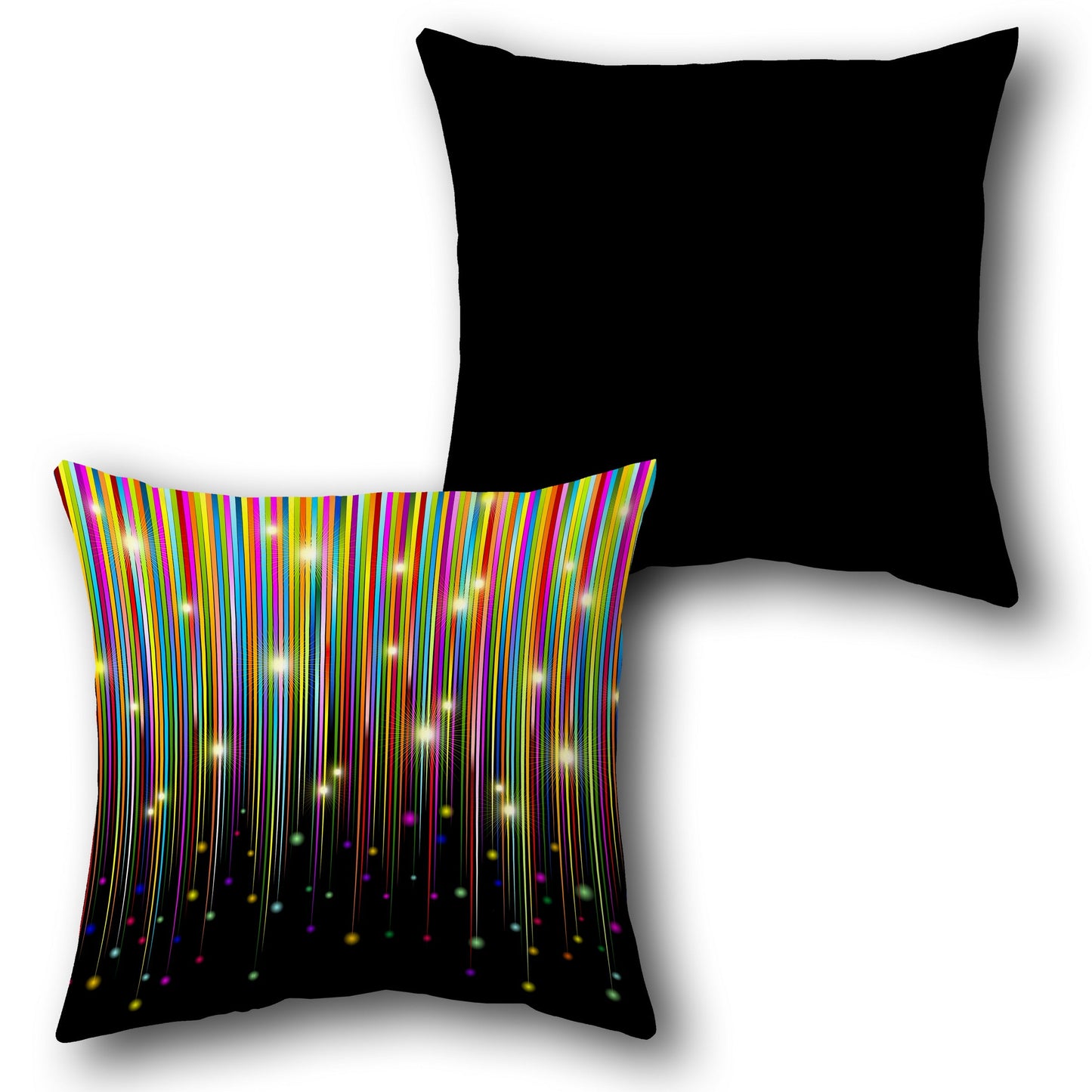 Neon Streaks Design Single Cushion (Front & Back)