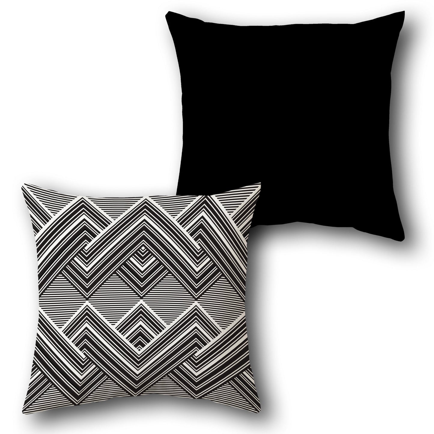Monochrome Maze Design Single Cushion (Front & Back)