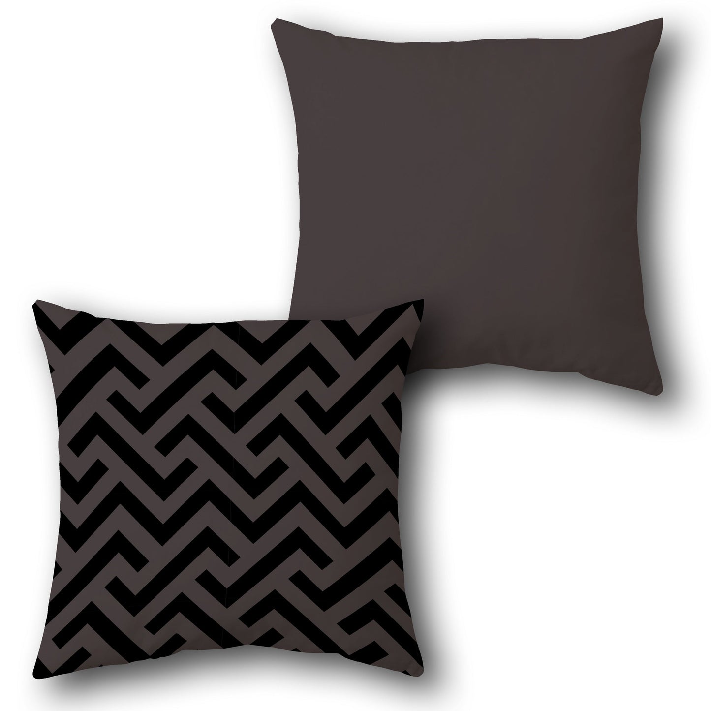 Charcoal Zigzag Design Single Cushion (Front & Back)