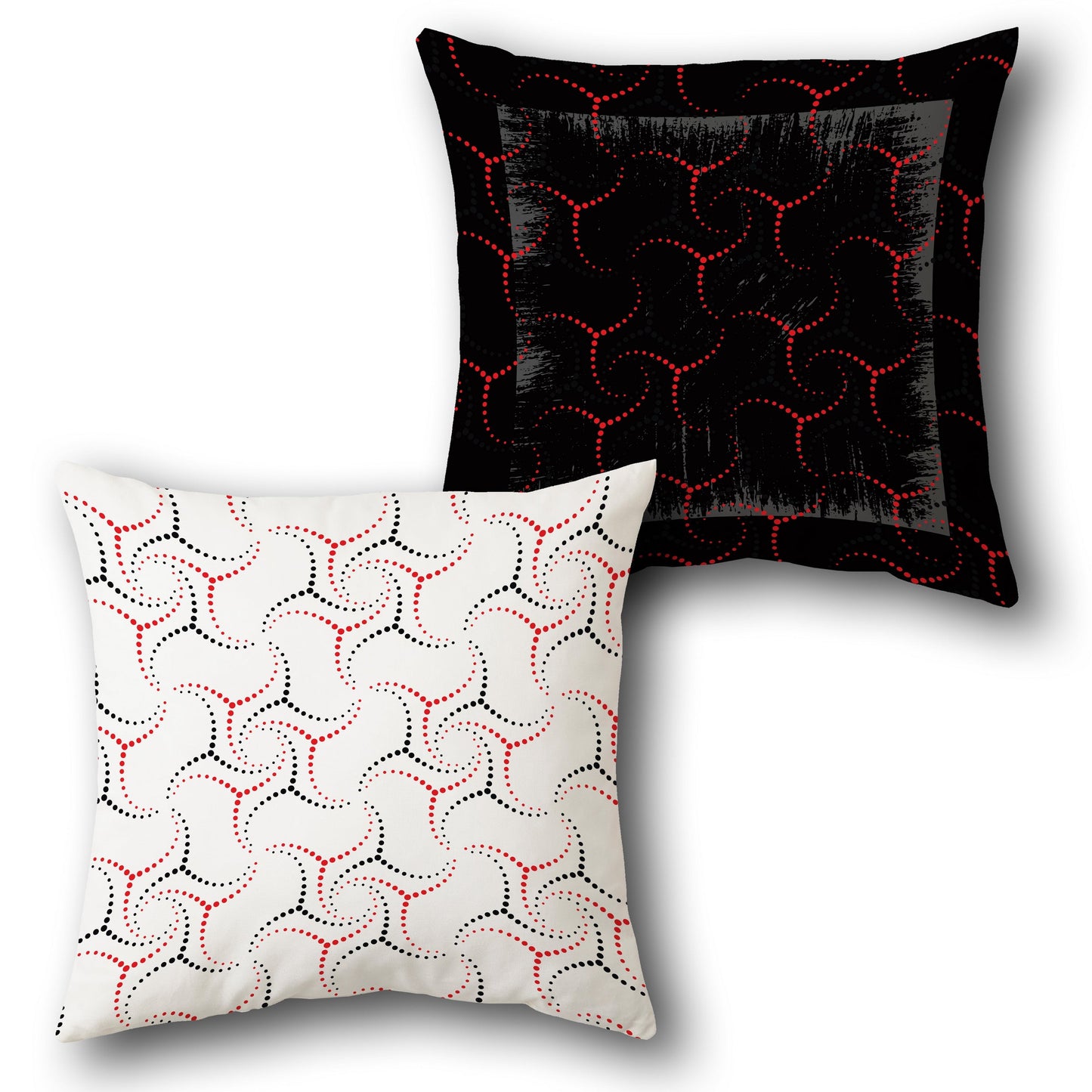 Dot Swirl Dual-Tone Throw Design Single Cushion (Front & Back)