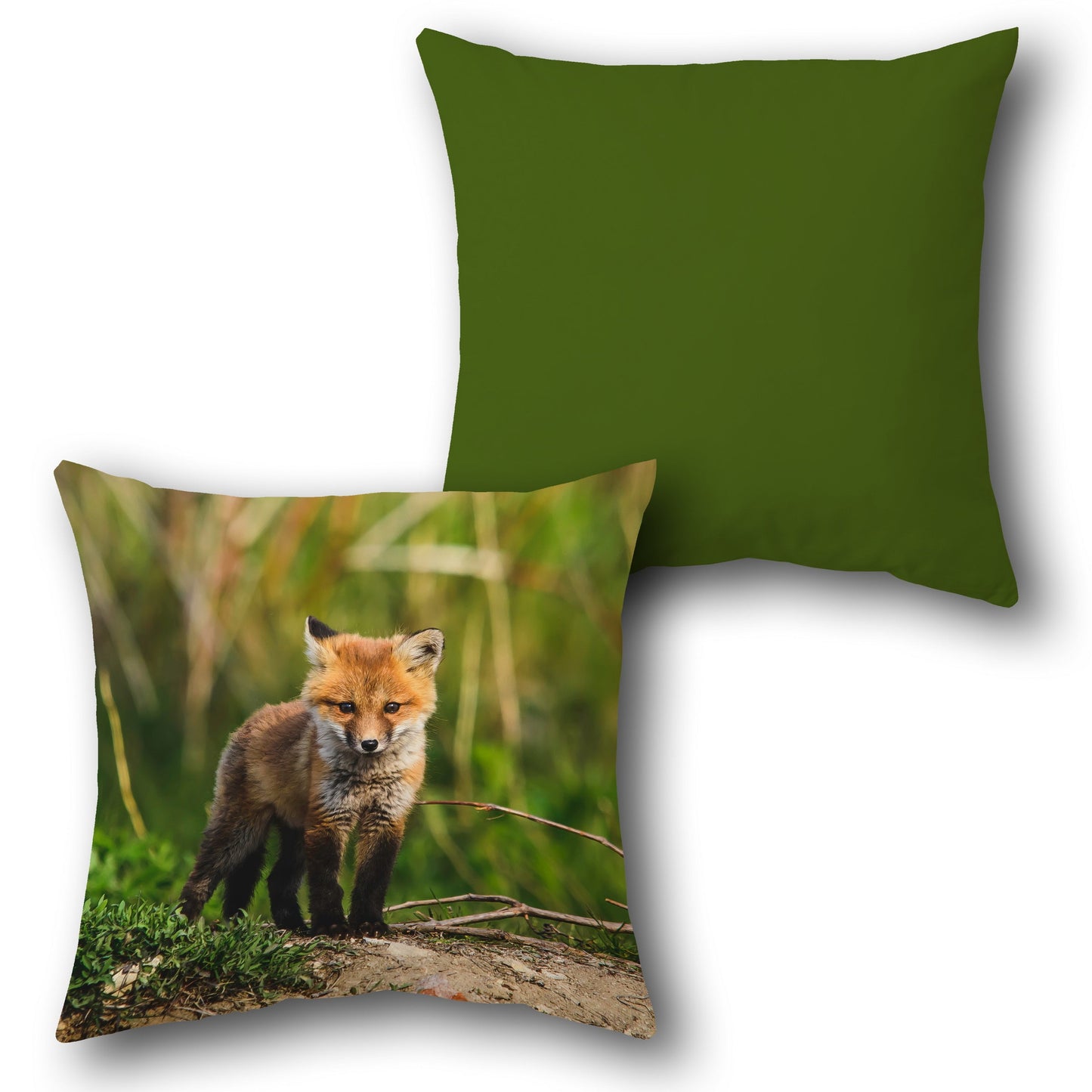 Fox Cub Design Cushion Single (Front & Back)