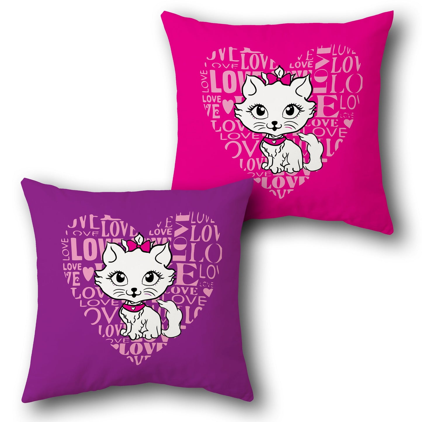 Sweet Love Kitten Design Cushion Single (Front & Back)