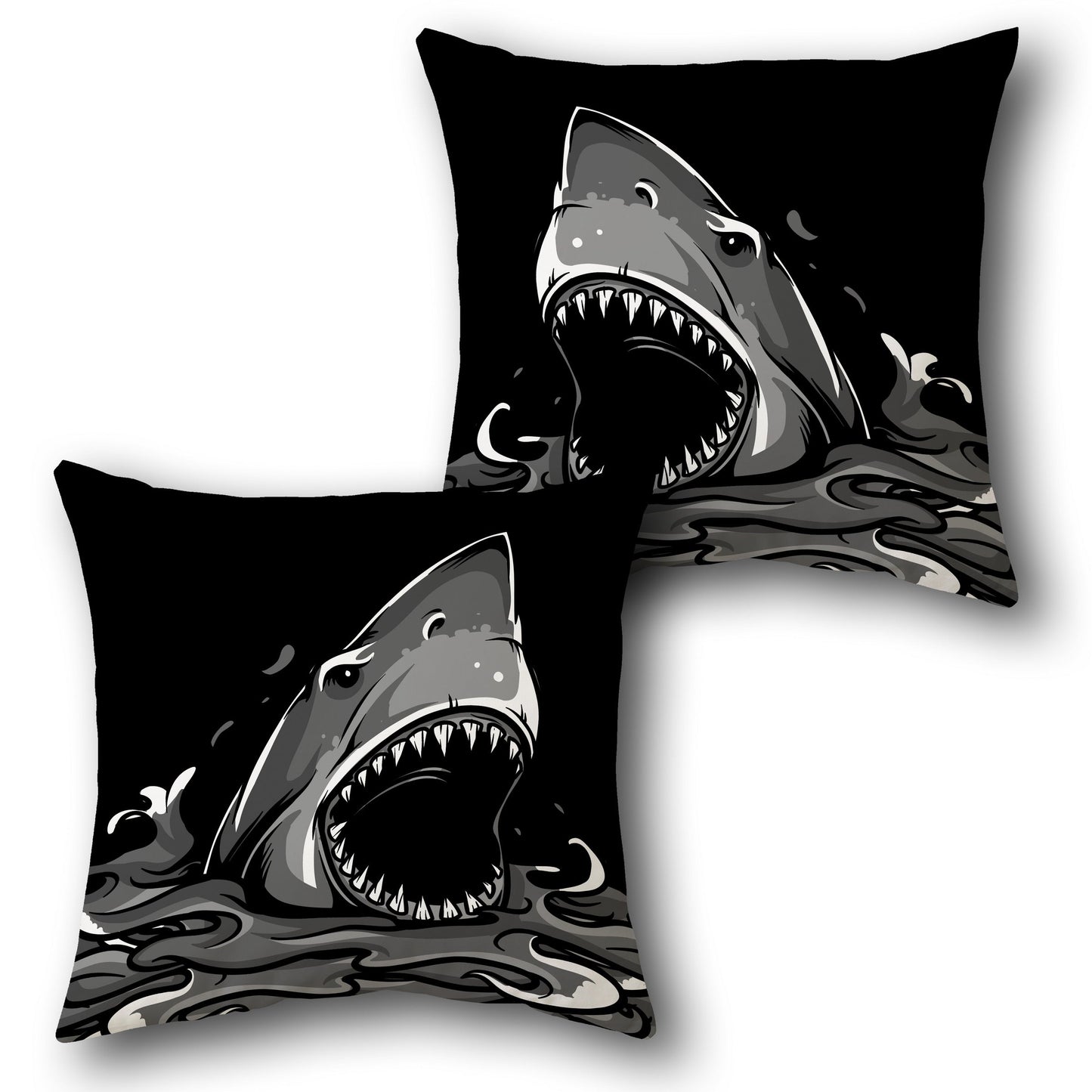 Fierce Shark Attack Design Cushion Single (Front & Back)