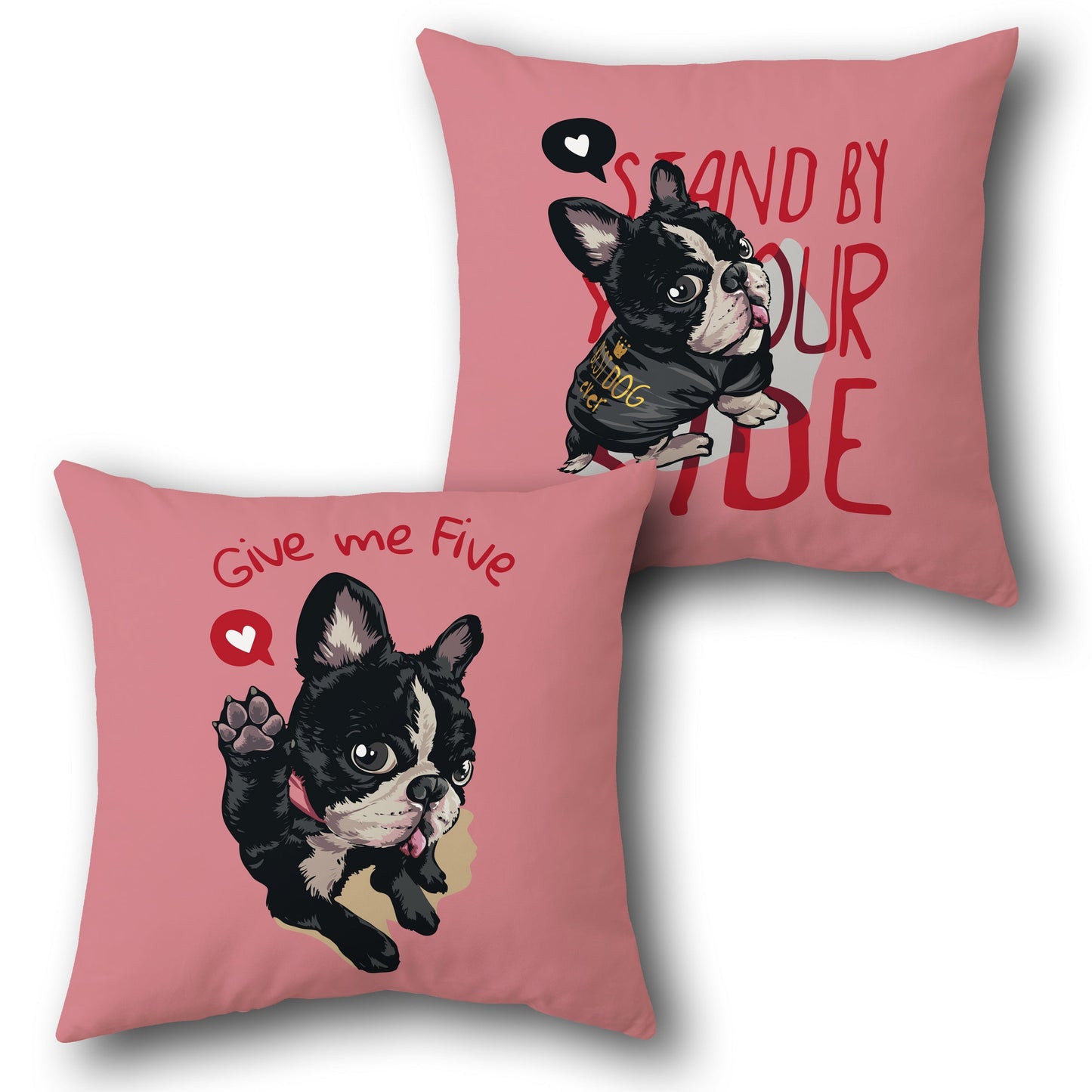 French Bulldog Love Design Cushion Single (Front & Back)