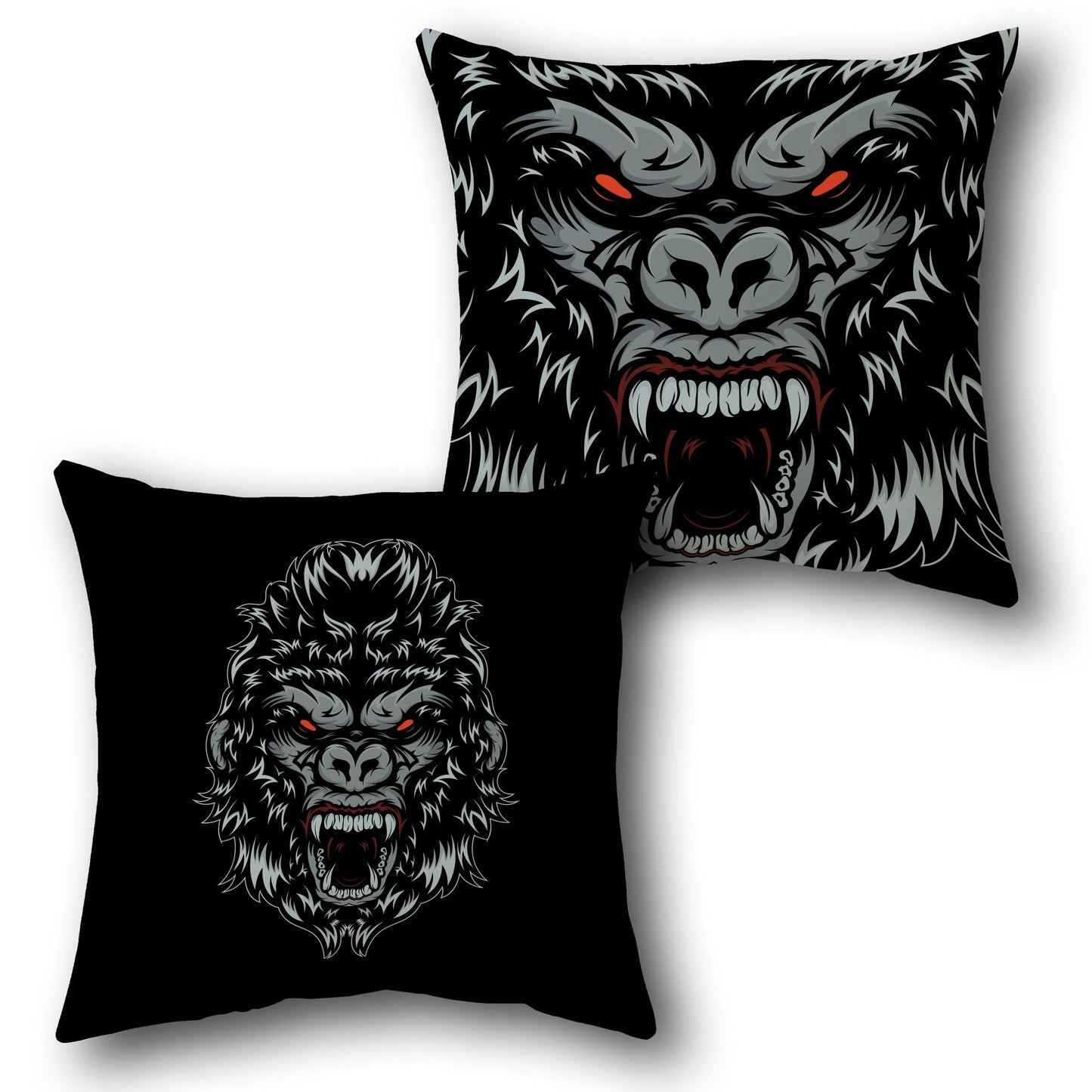 Savage Alpha – Vicious Silverback Gorilla Design Cushion Single (Front & Back)