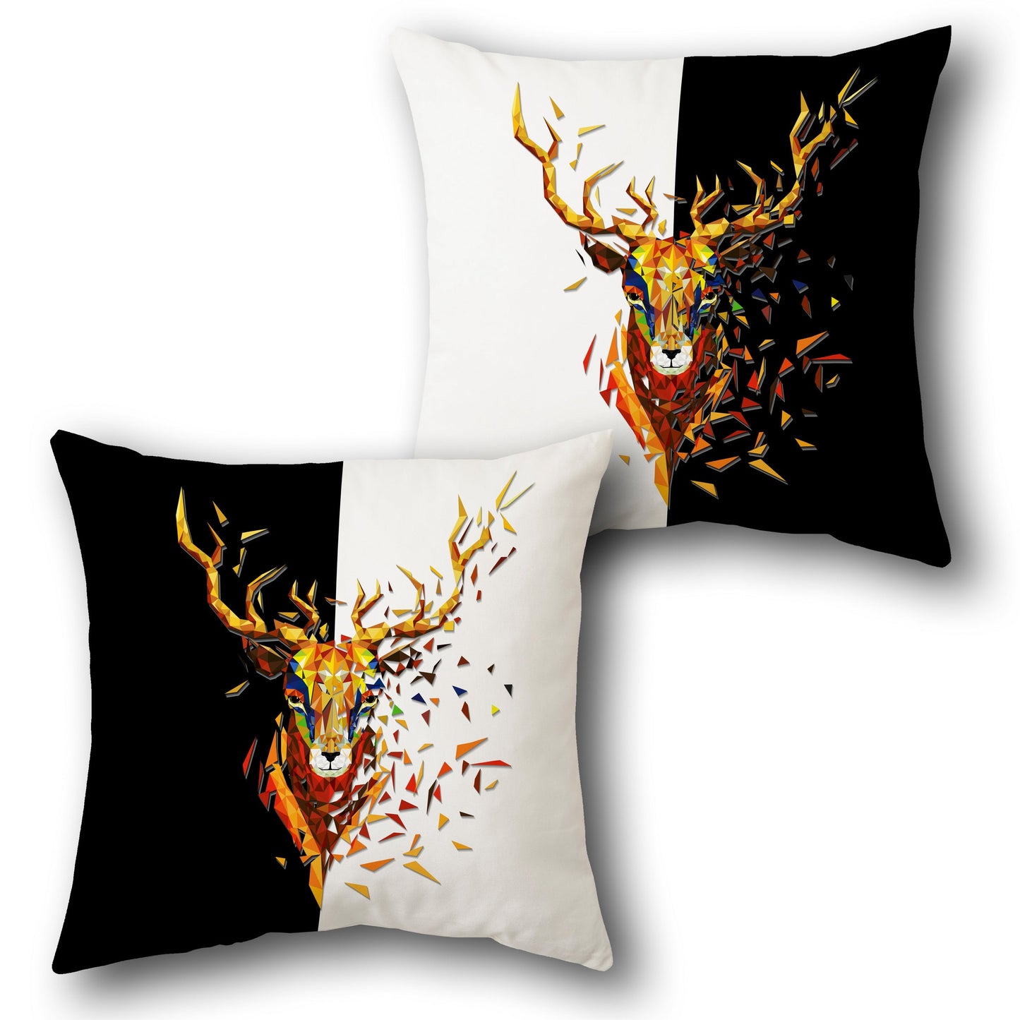 Geometric Deer Split Art Cover Design Cushion Single (Front & Back)