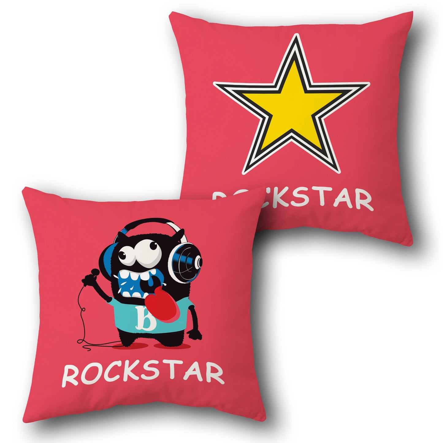 Rockstar Vibes Design Cushion Single (Front & Back)