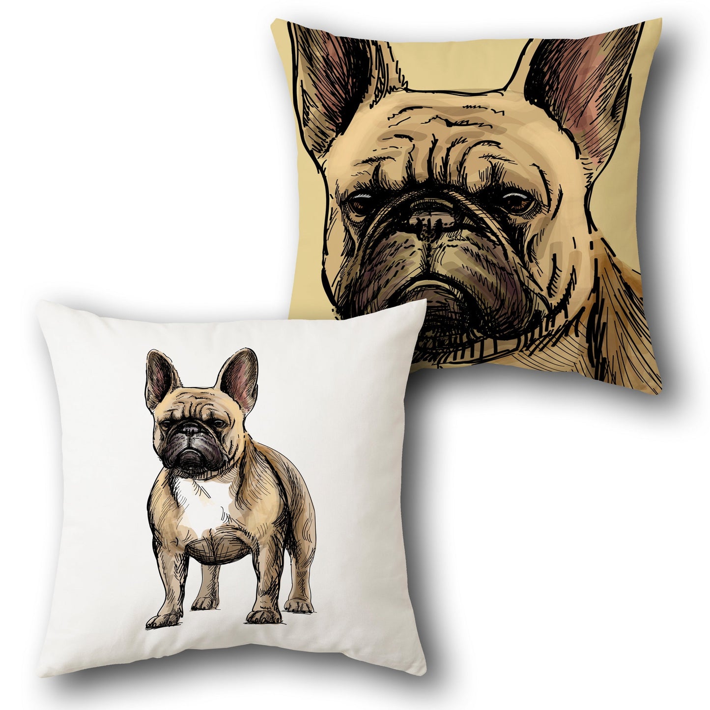 French Bulldog Design Cushion Single (Front & Back)