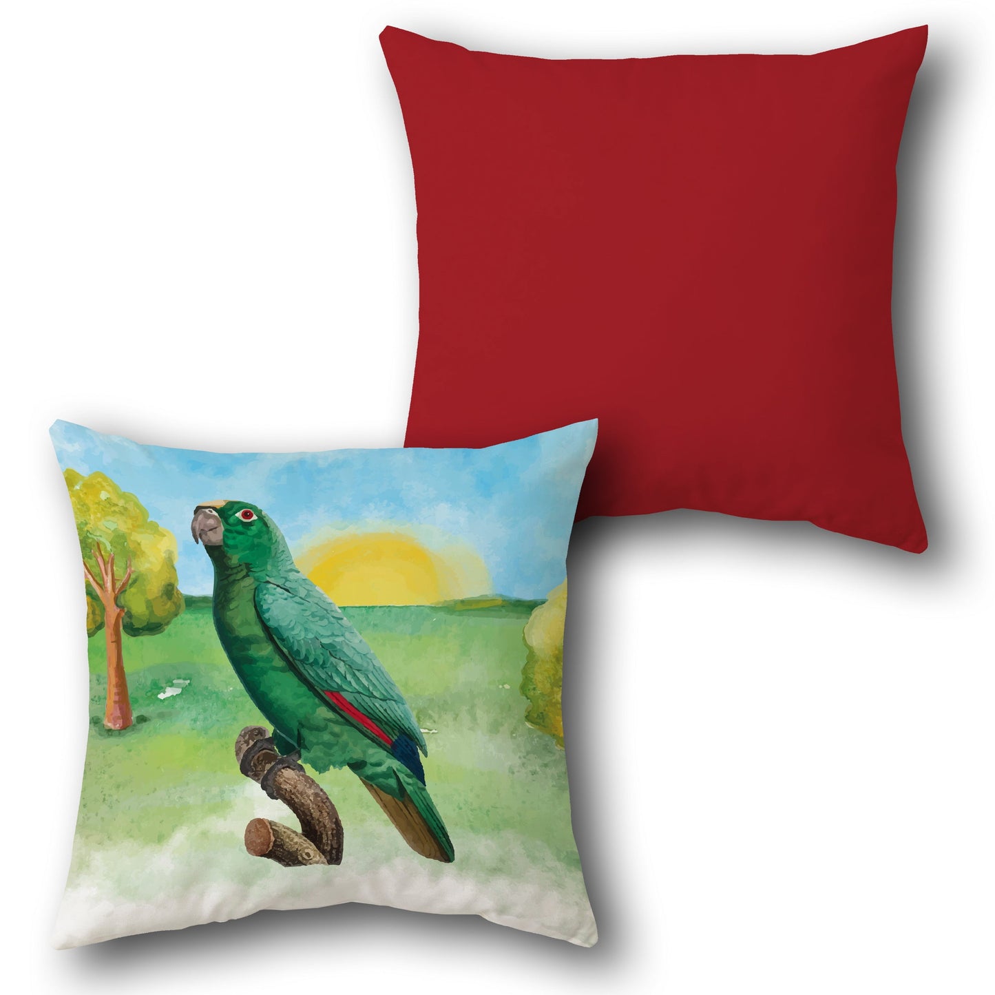 Tropical Parrot Sun Design Cushion Single (Front & Back)
