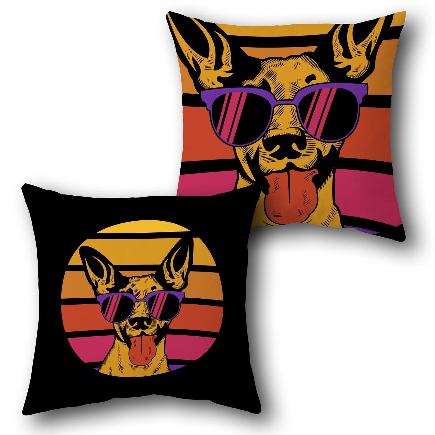 Cool Doberman Retro Design Cushion Single (Front & Back)