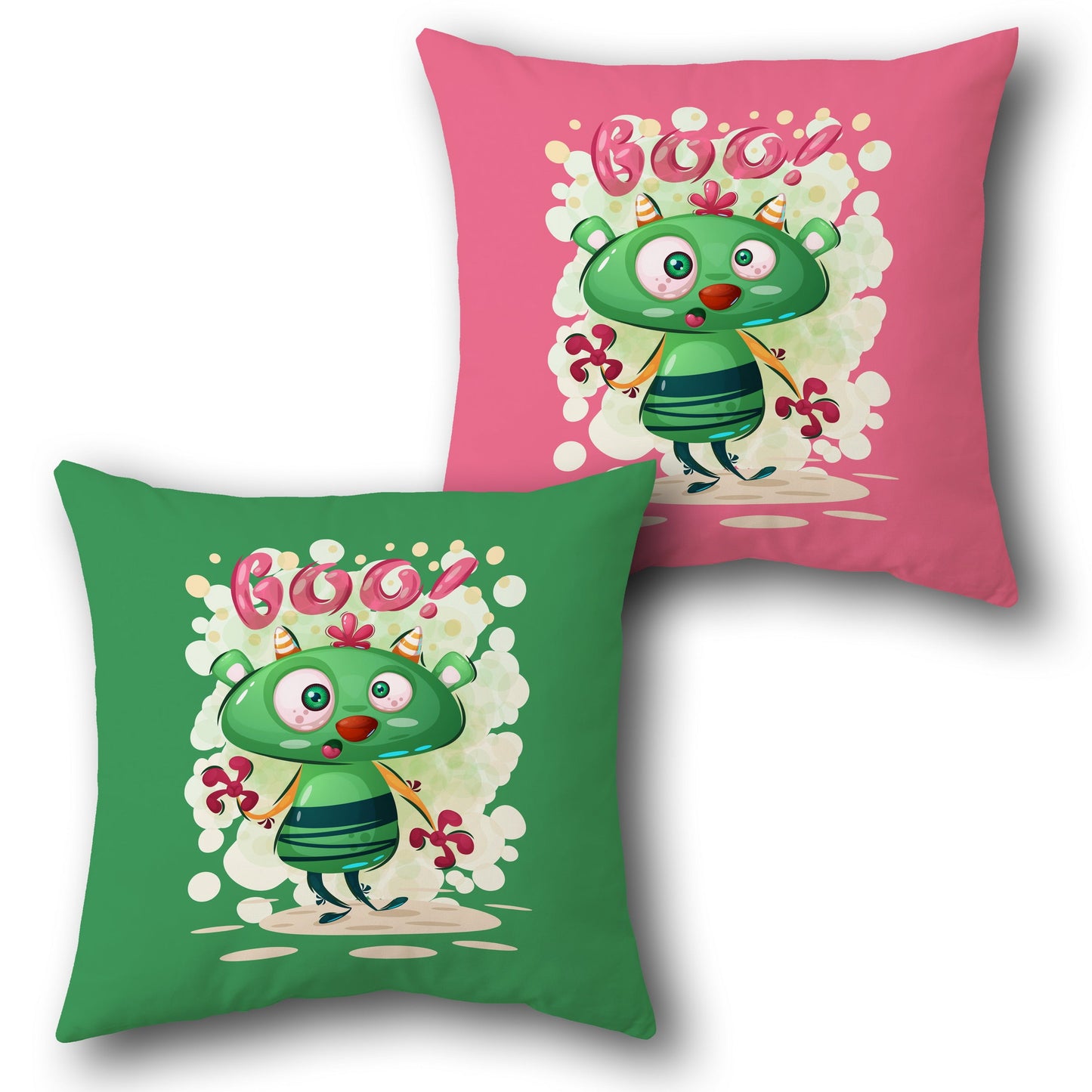 Boo! Funny Monster Design Cushion Single (Front & Back)
