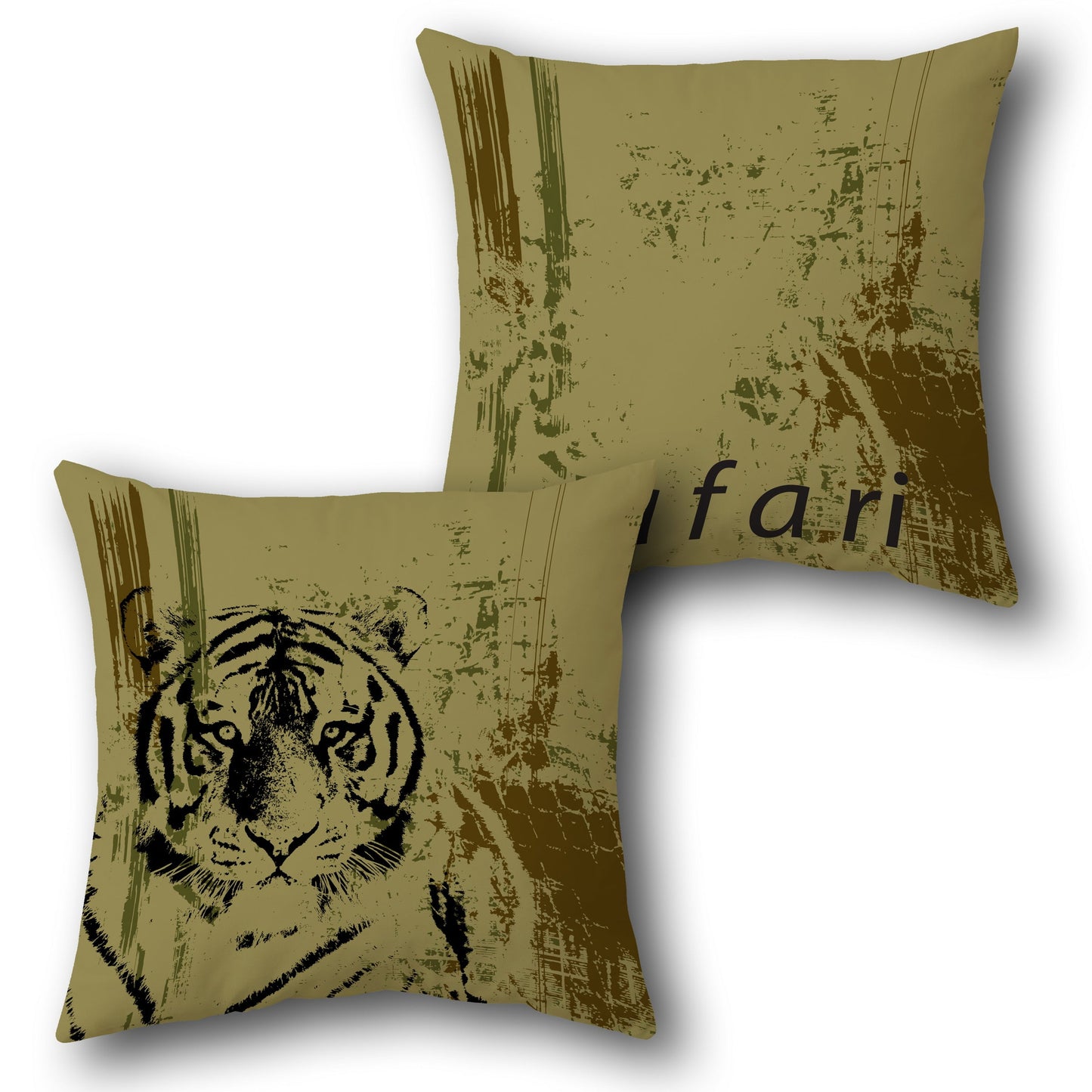 Safari Tiger Design Cushion Single (Front & Back)