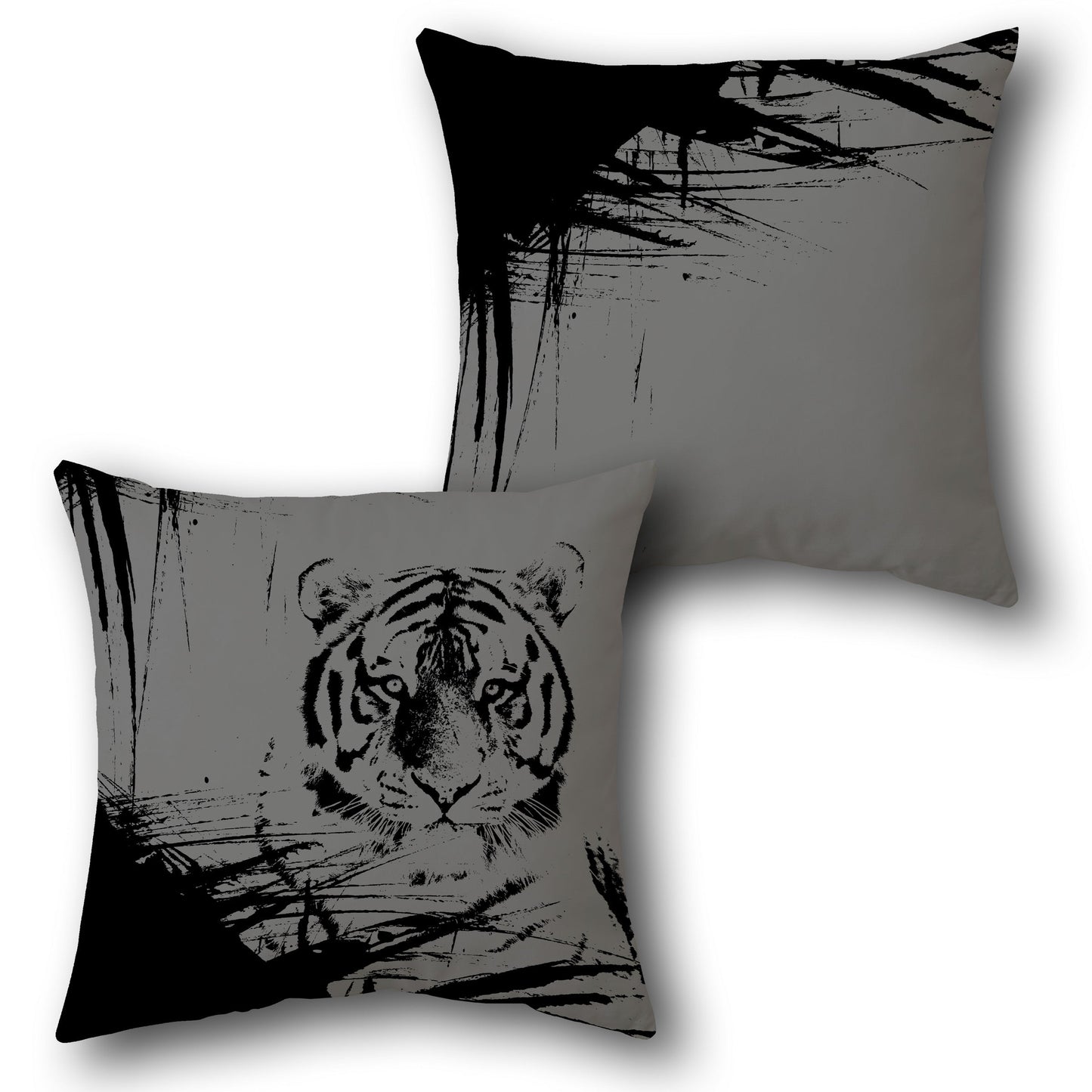 Monochrome Jungle Tiger Design Cushion Single (Front & Back)