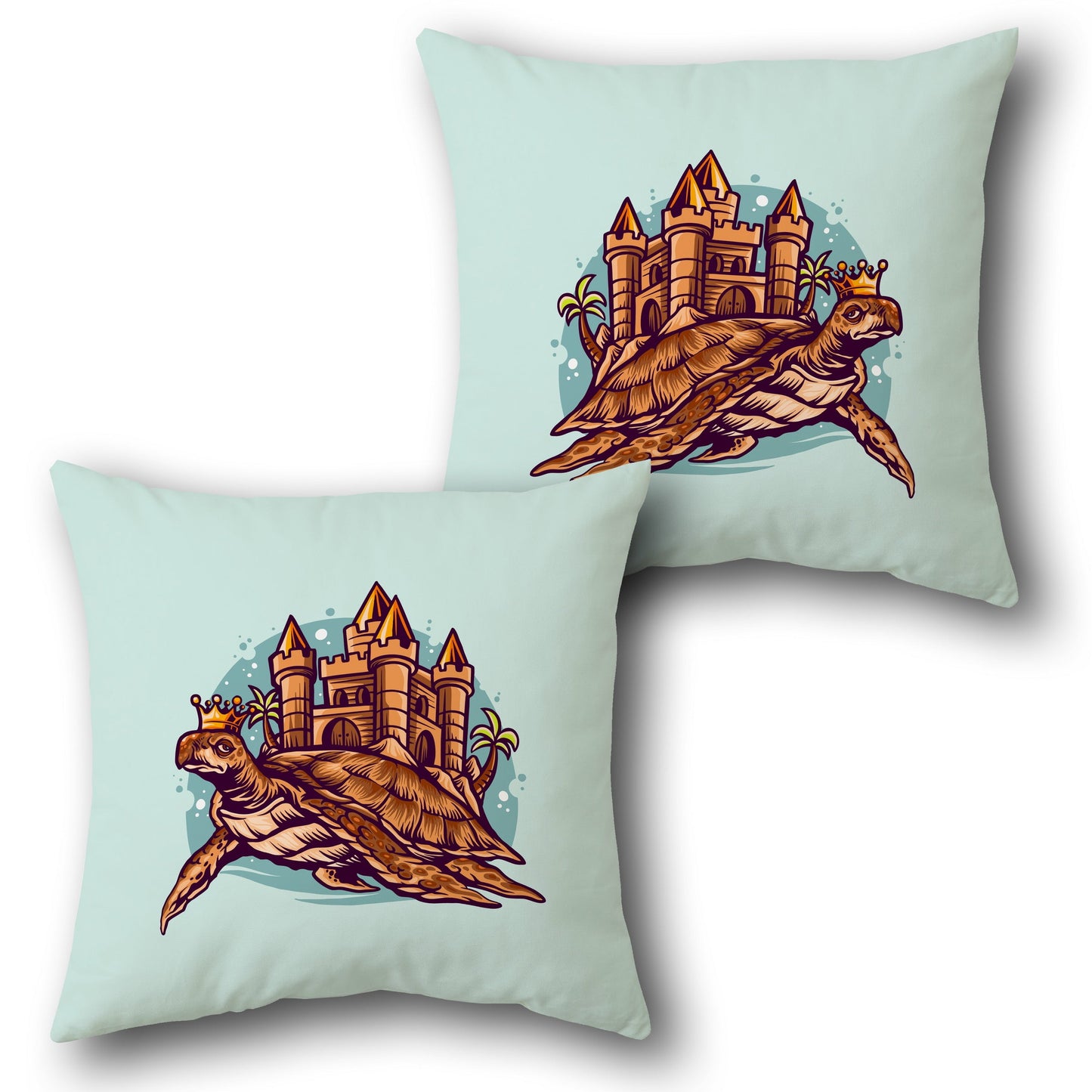 Turtle Castle Design Cushion Single (Front & Back)