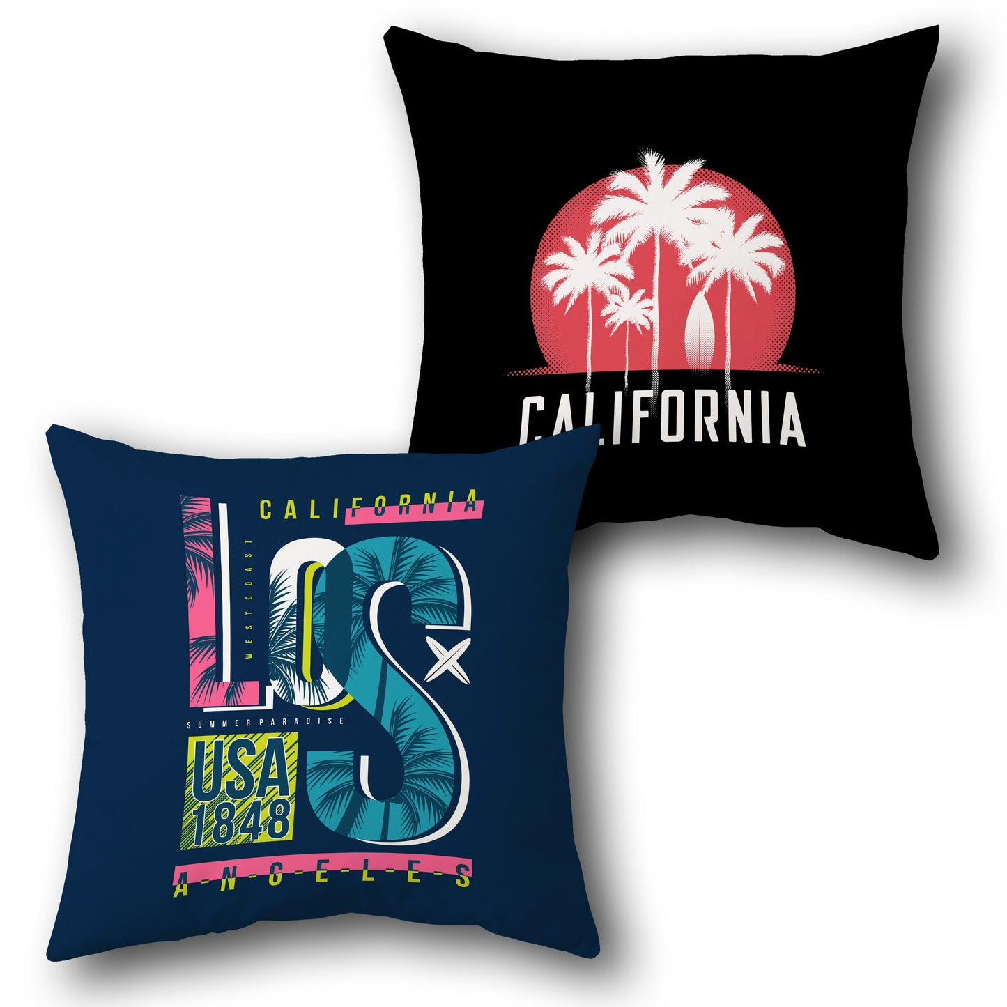 California Los Angeles Design Cushion Single (Front & Back)