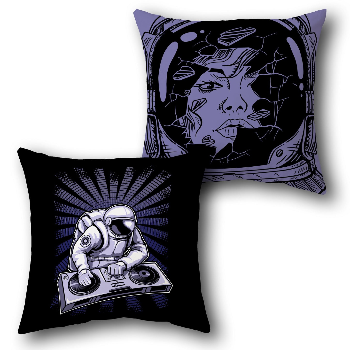 Astronaut DJ - Space Music Lover's Dream Design Cushion Single (Front & Back)