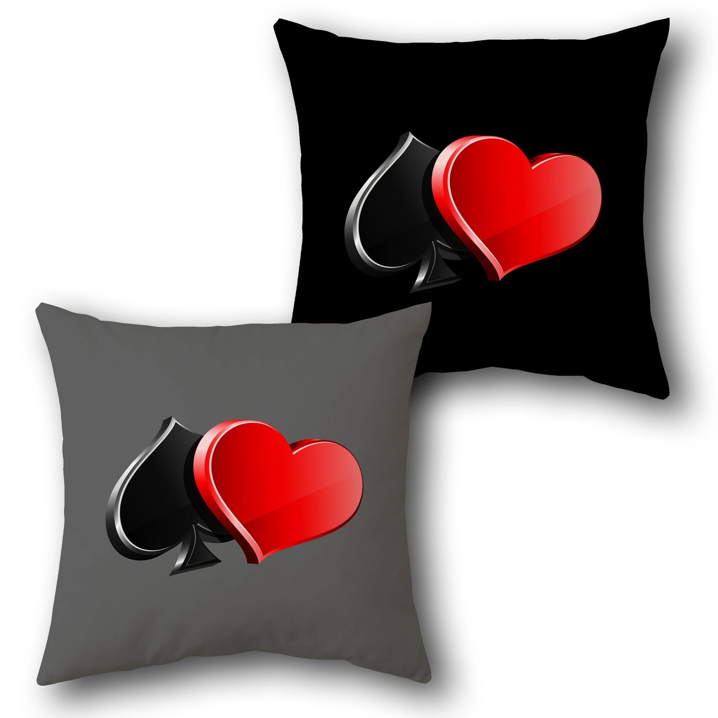 Hearts & Spades Luxe Cushion (Double-Sided | Bold Love & Power Design)