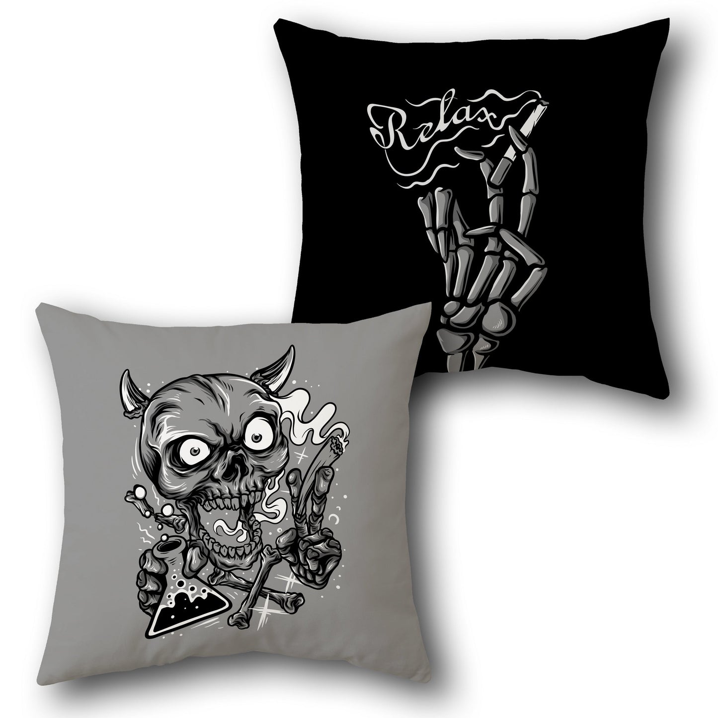 “Relaxed Chaos” Reversible Cushion (Grunge Humor | Devilish Chill Design)