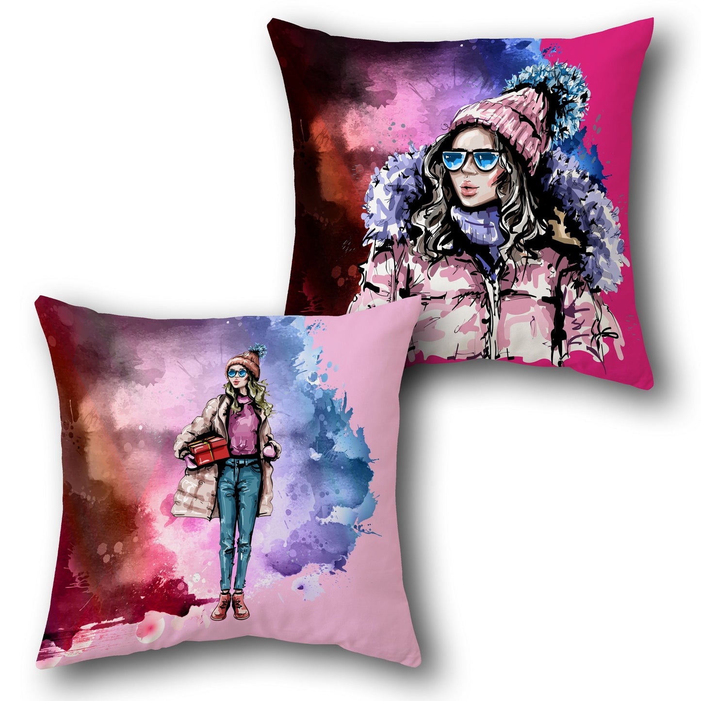 Winter Lady Cushion (Front & Back)