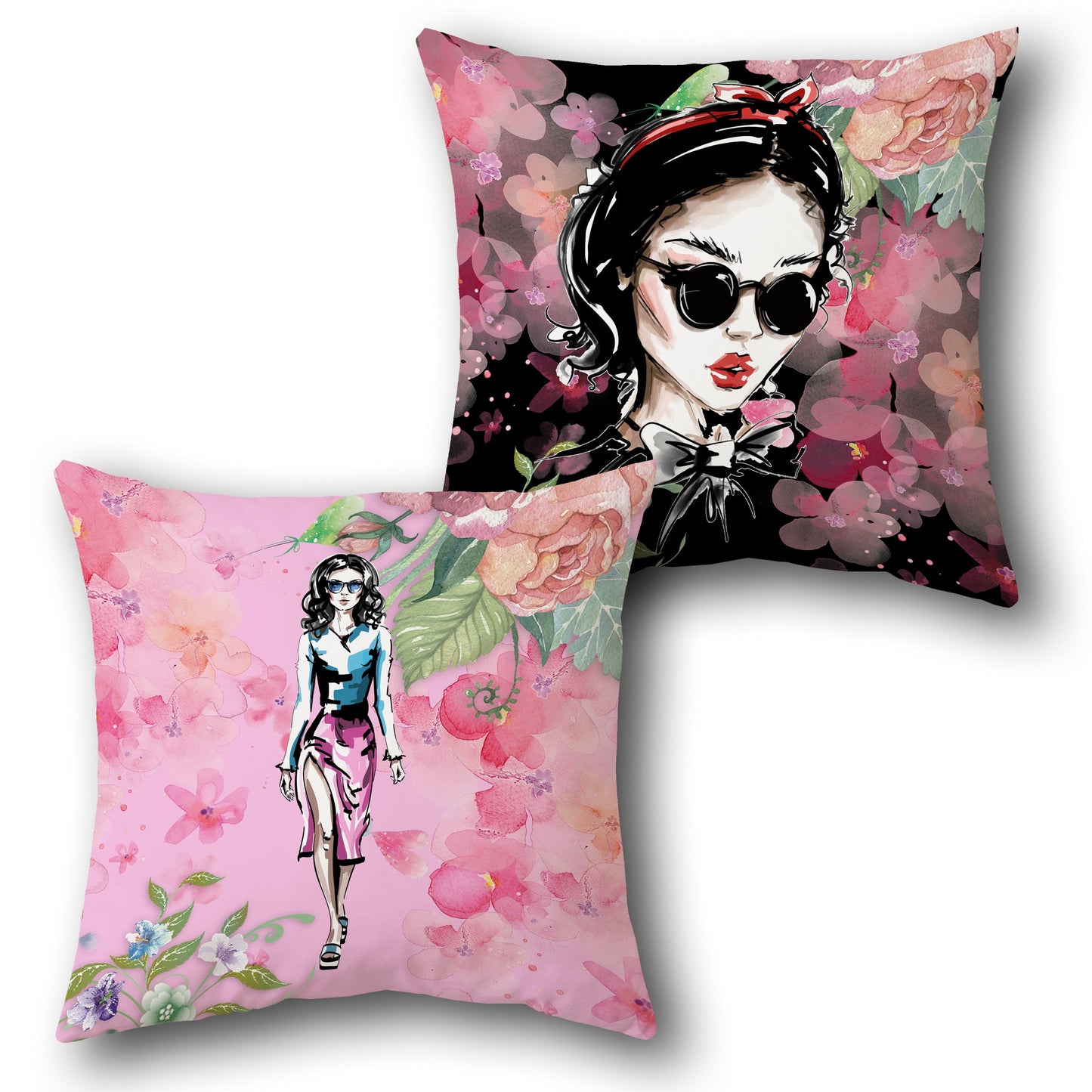 Floral Lady Cushion (Front & Back)
