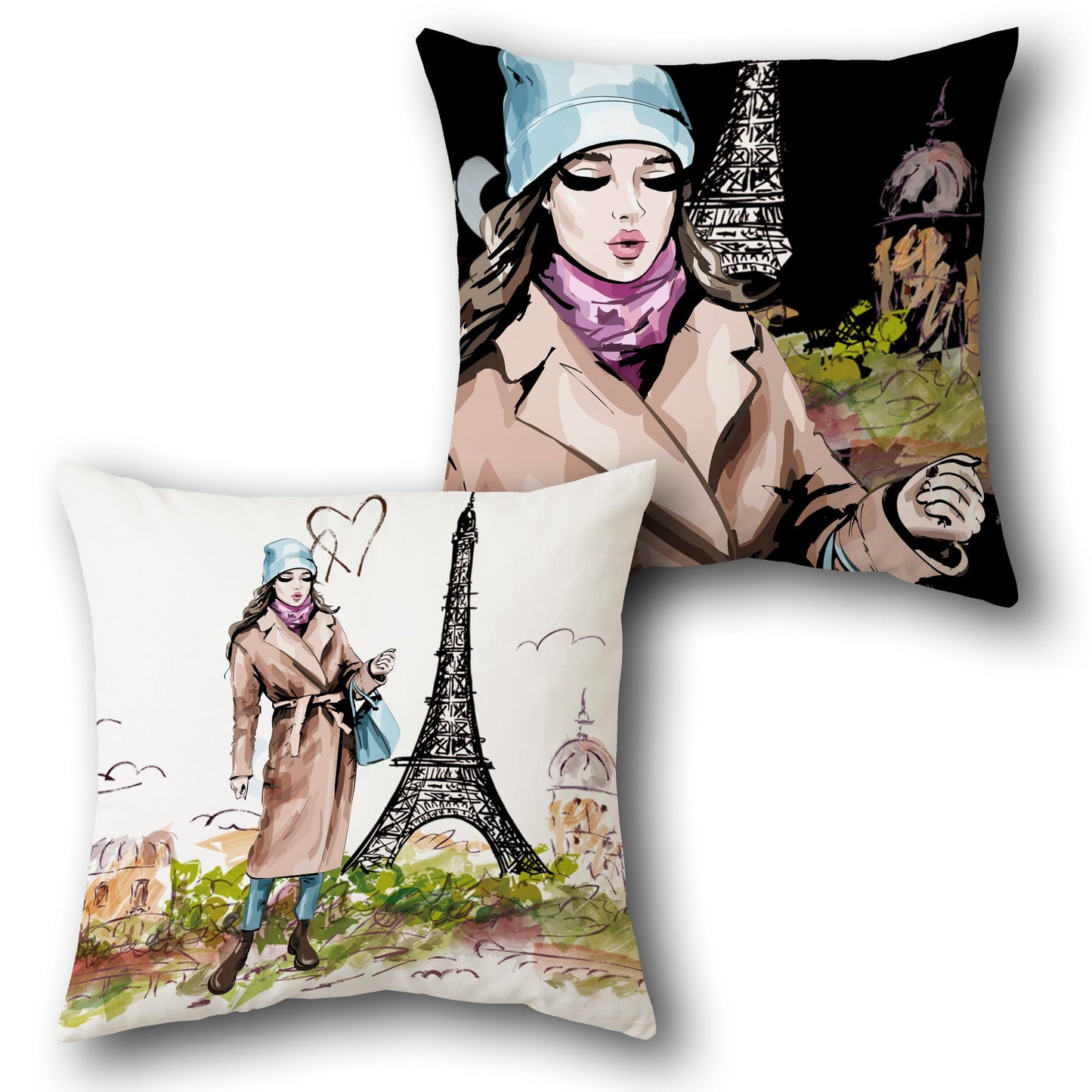 Parisian Lady Cushion (Front & Back)