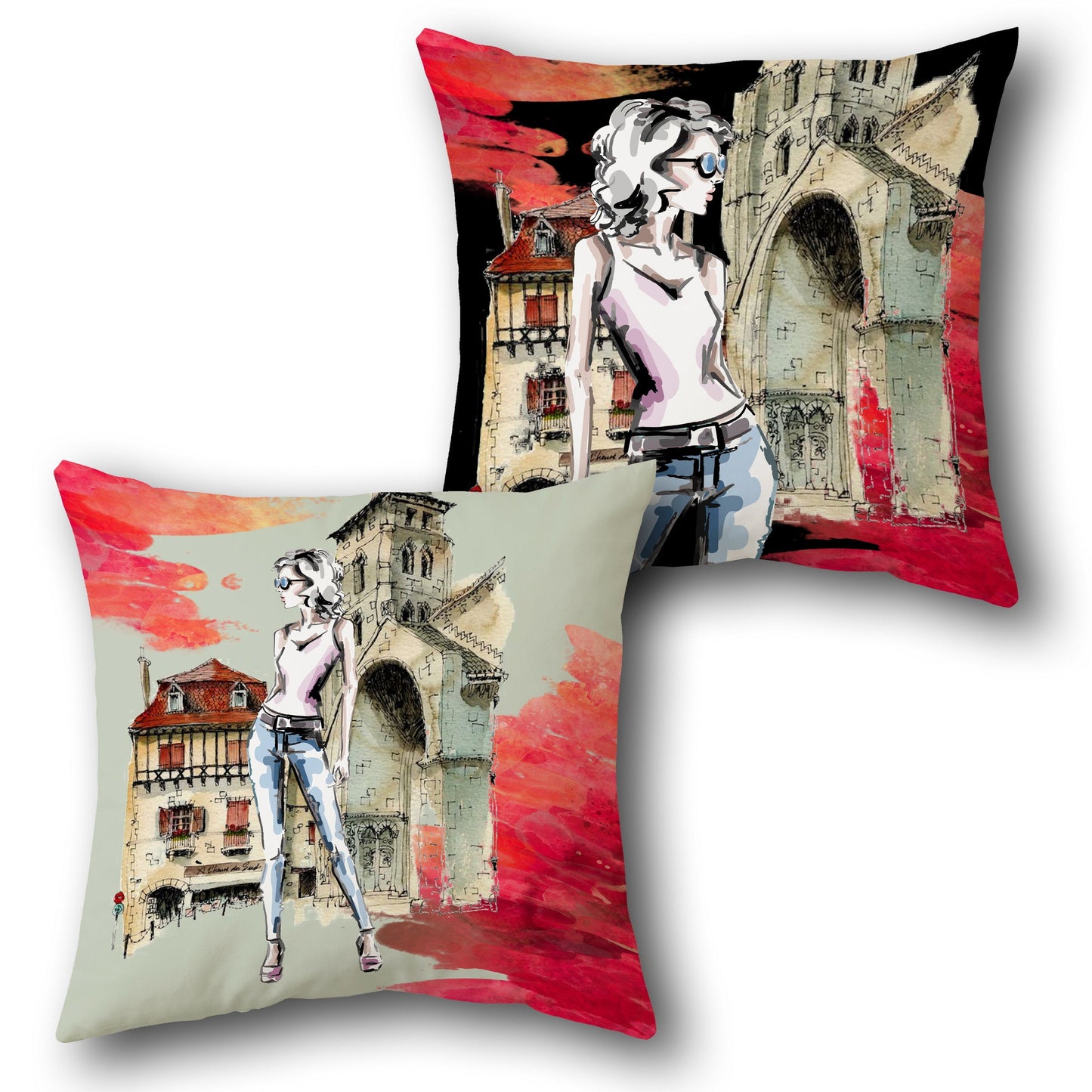 European Lady Cushion (Front & Back)