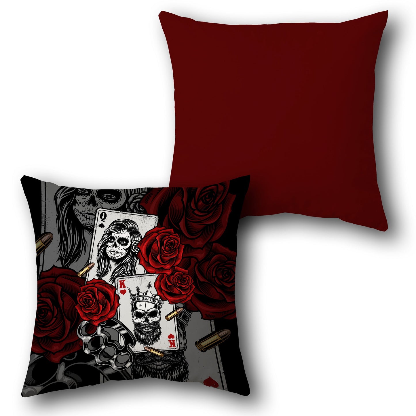 Day of the Dead Cards Single Cushion (Front & Back)