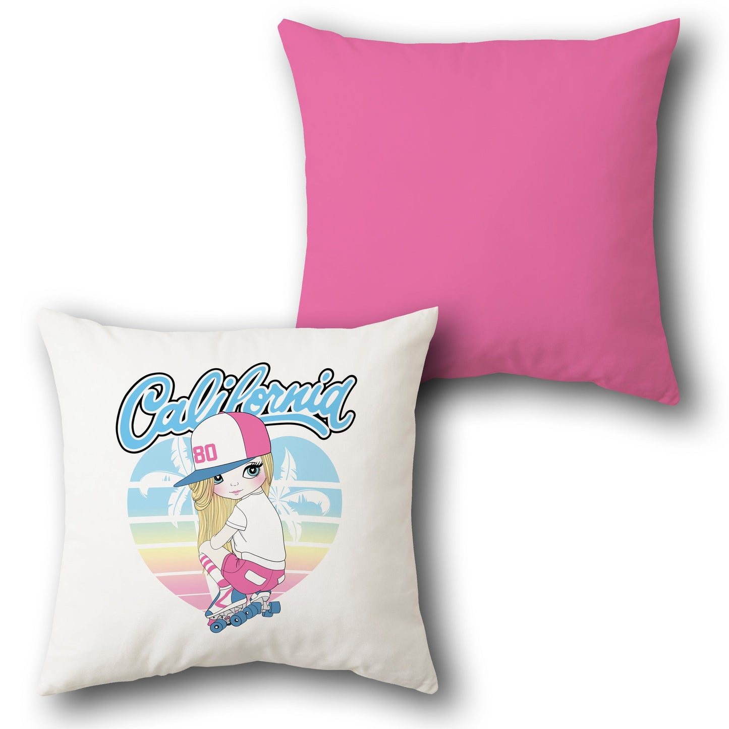 California Roller Girl Single Cushion (Front & Back)
