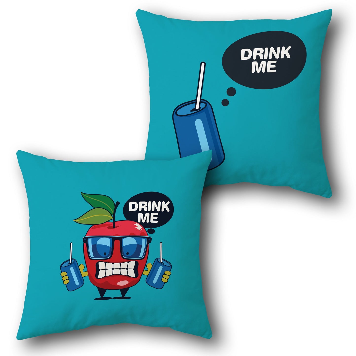 Drink Me Apple Design Cushion Single (Front & Back)