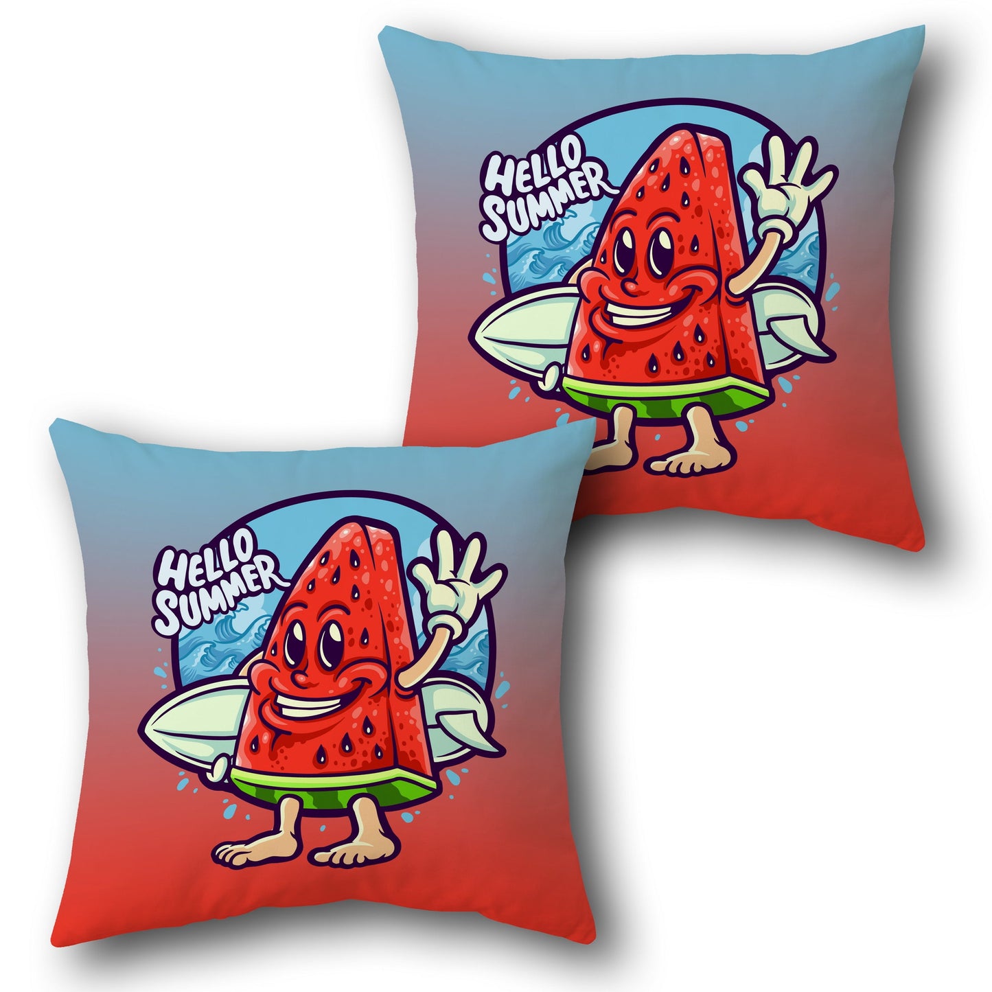 Hello Summer Watermelon Design Cushion Single (Front & Back)