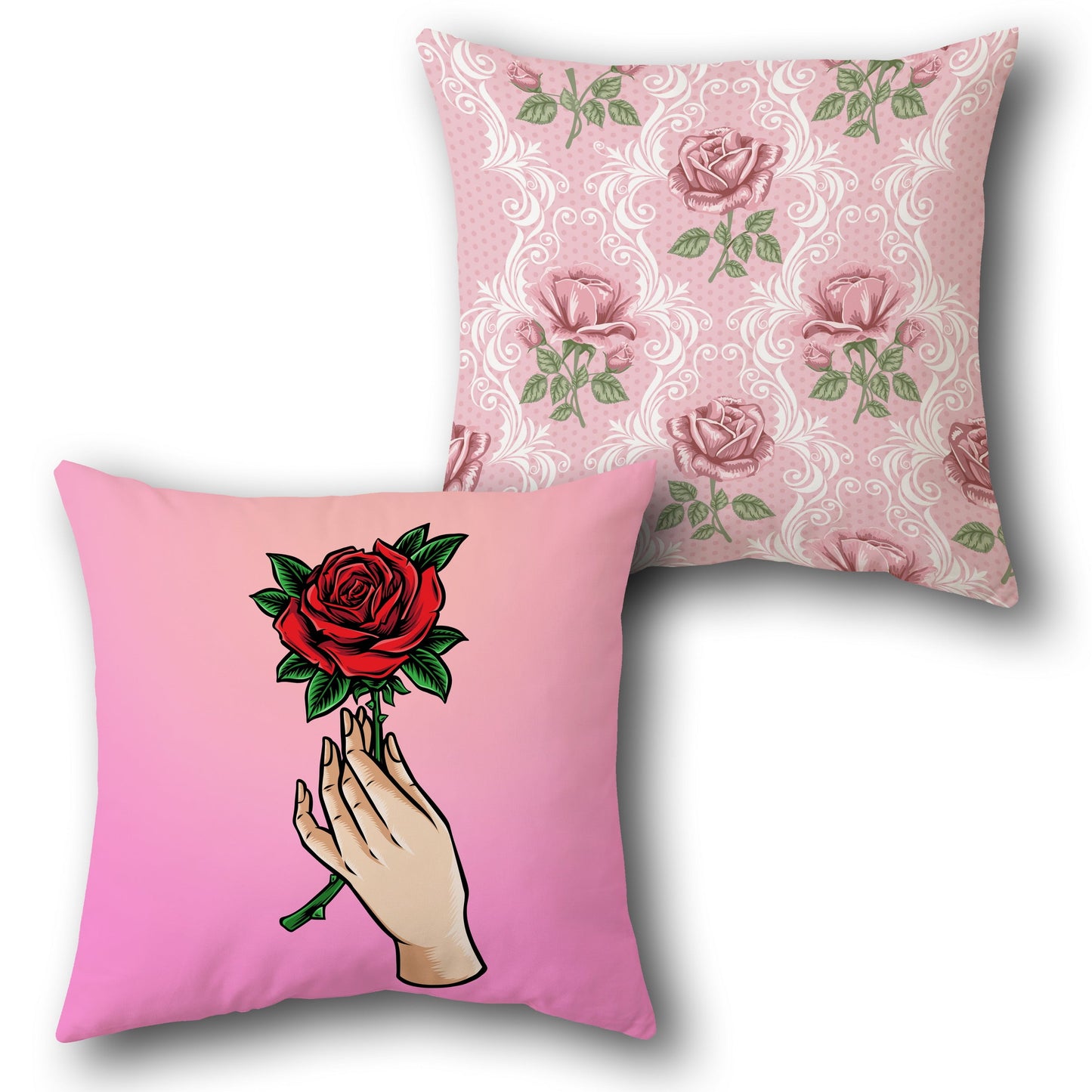 Vintage Rose Design Cushion Single (Front & Back)