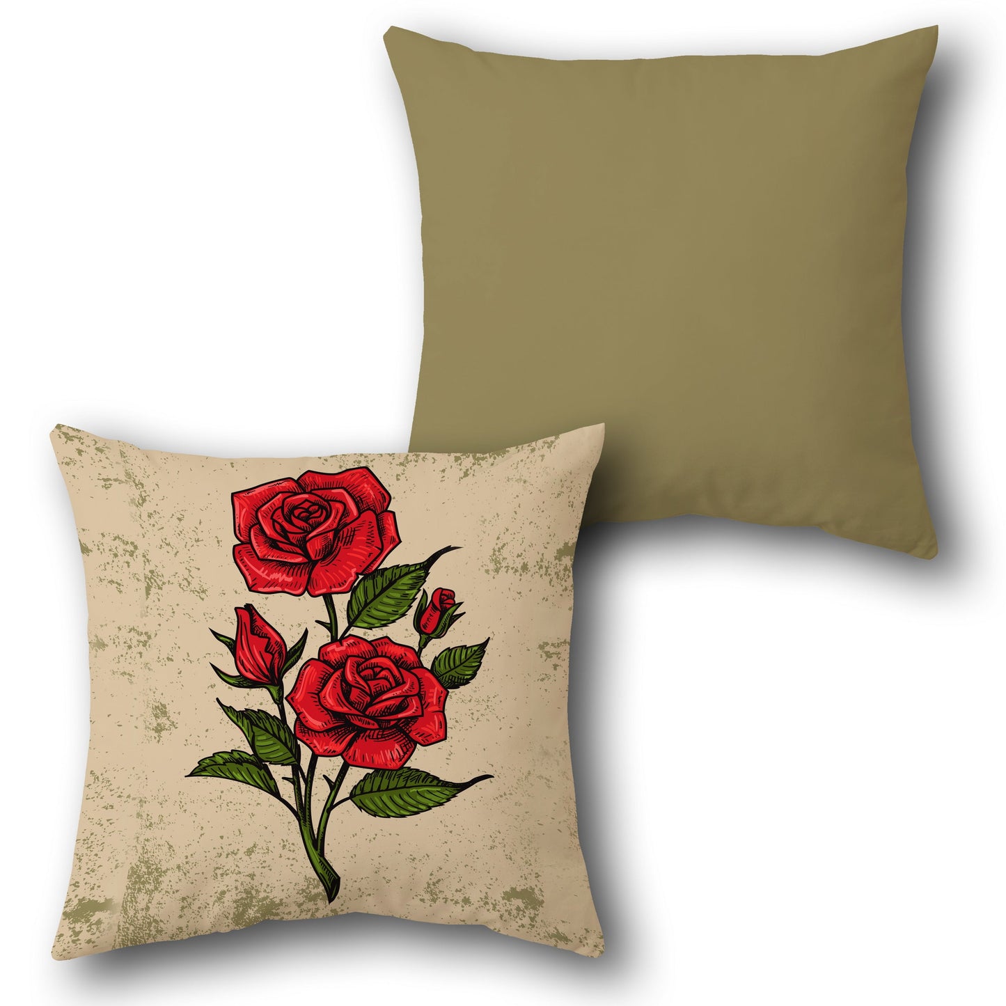 Rustic Rose Design Cushion Single (Front & Back)