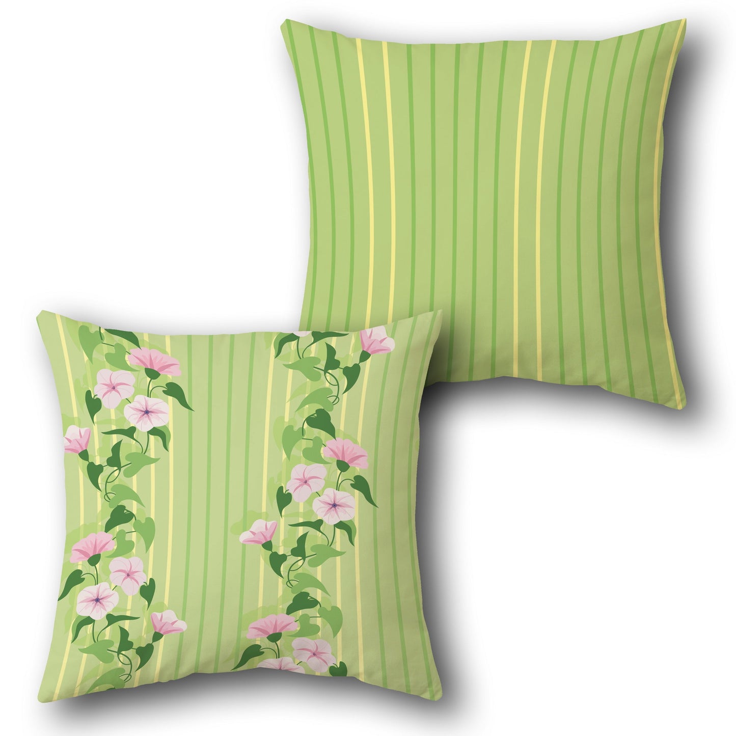 Floral Vine Striped Decorative Design Cushion Single (Front & Back)