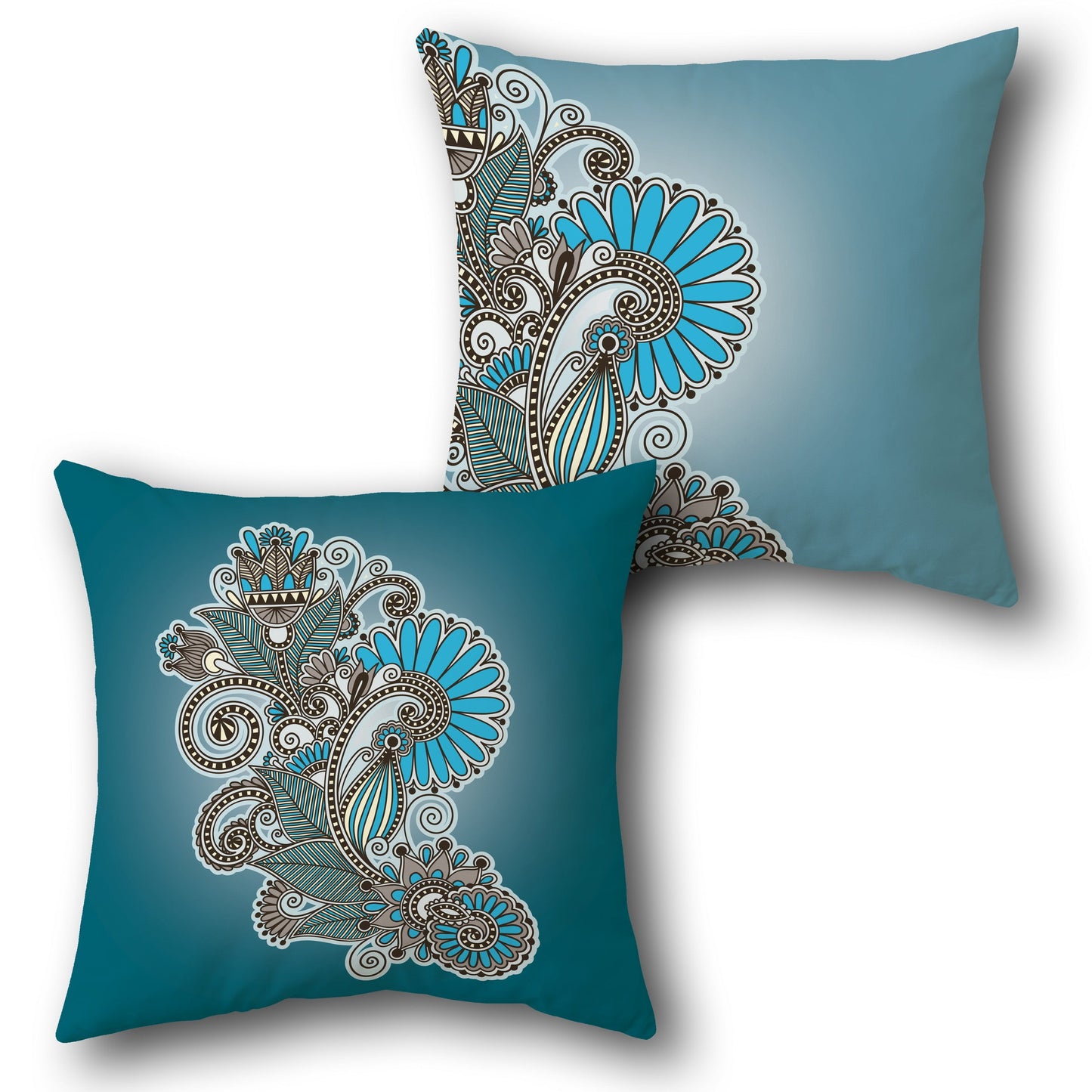 Intricate Paisley Floral Decorative Design Cushion Single (Front & Back)