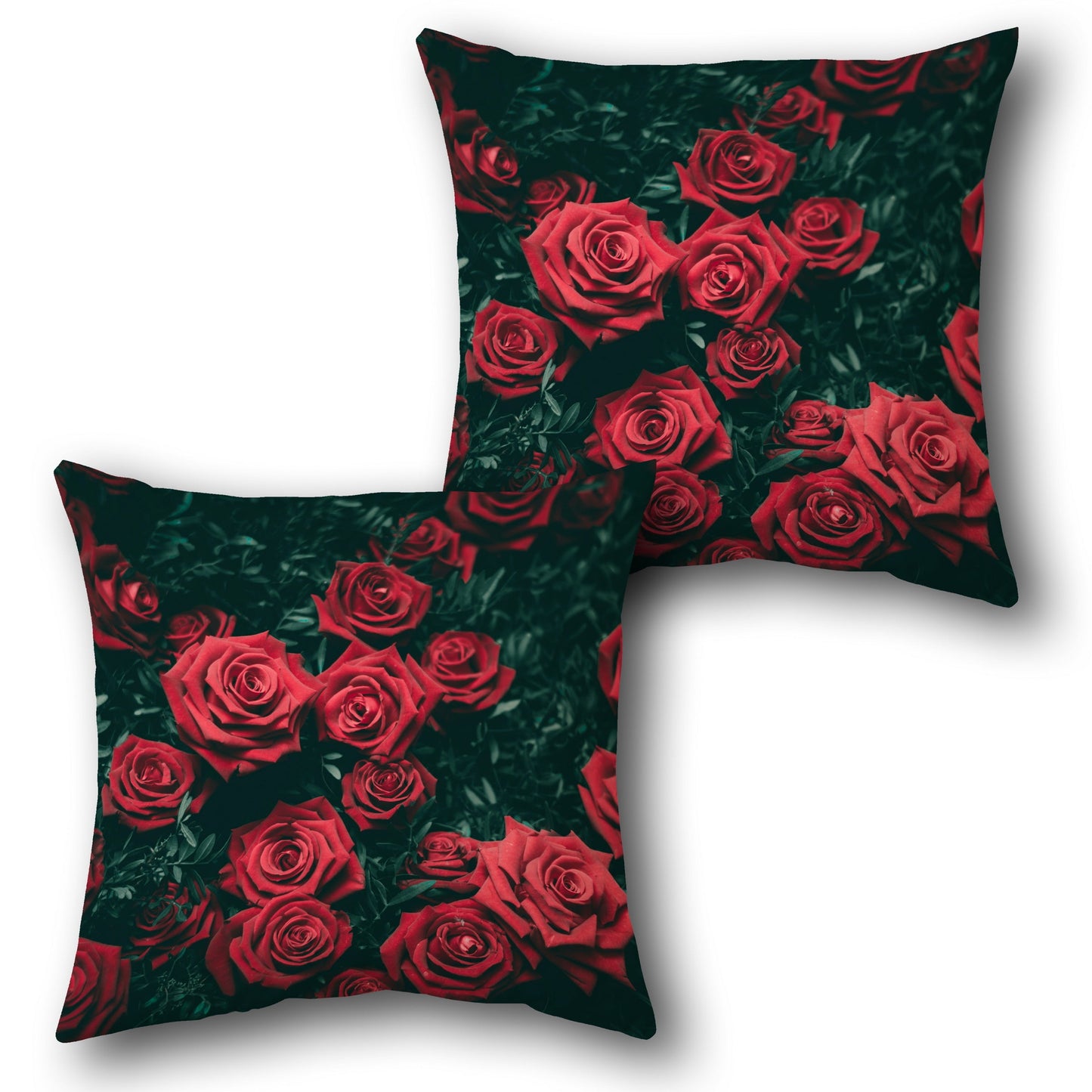 Lush Red Rose Decorative Design Cushion Single (Front & Back)