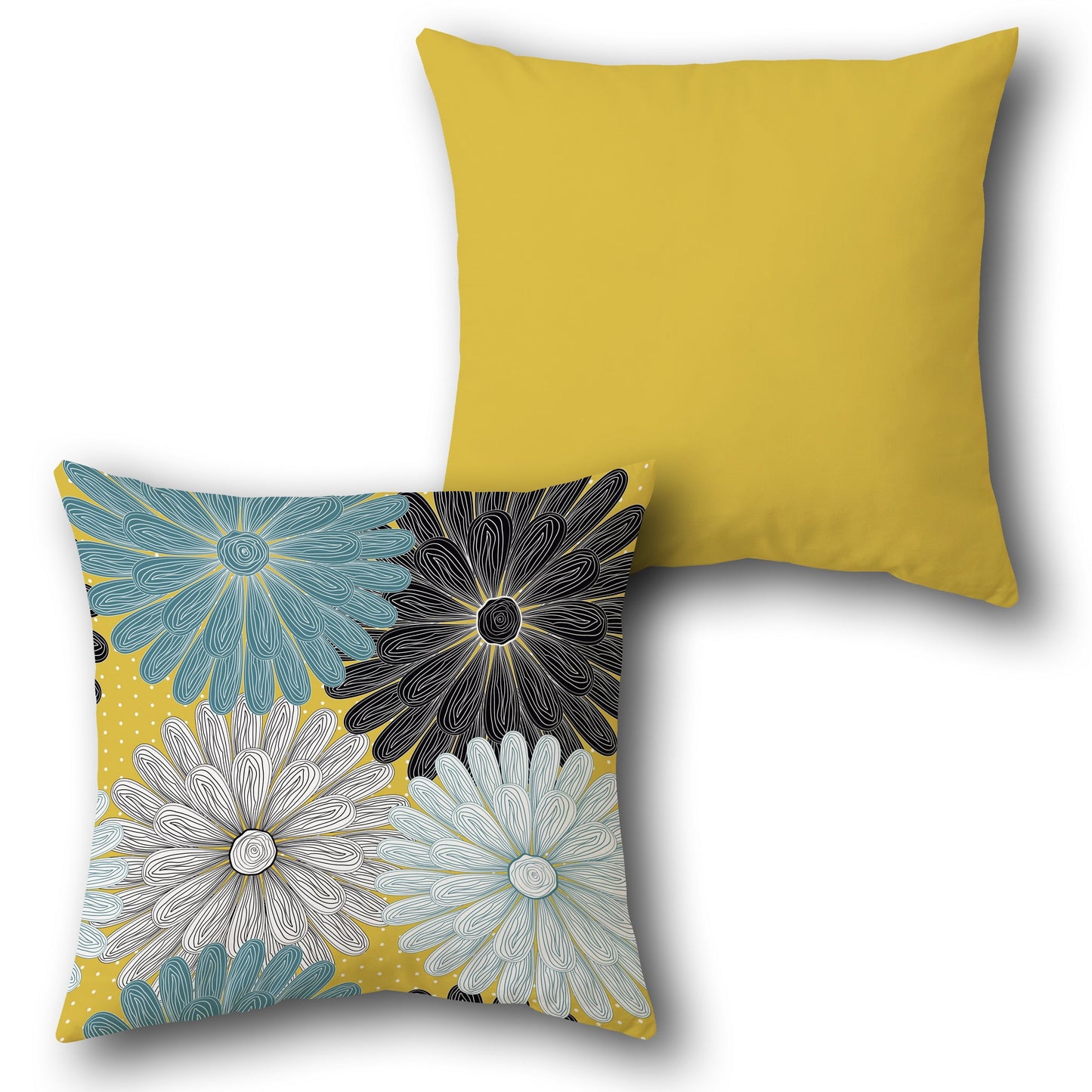 Yellow Sunflower Burst Design Cushion Single (Front & Back)