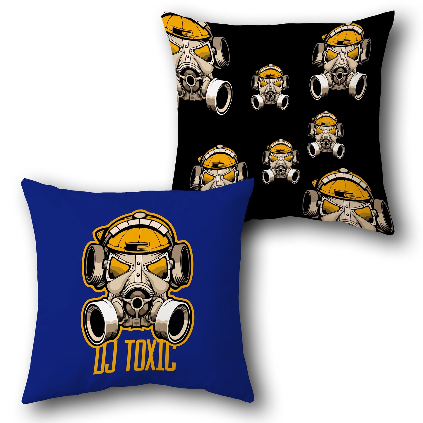DJ Toxic Gas Mask Throw Design Cushion Single (Front & Back)