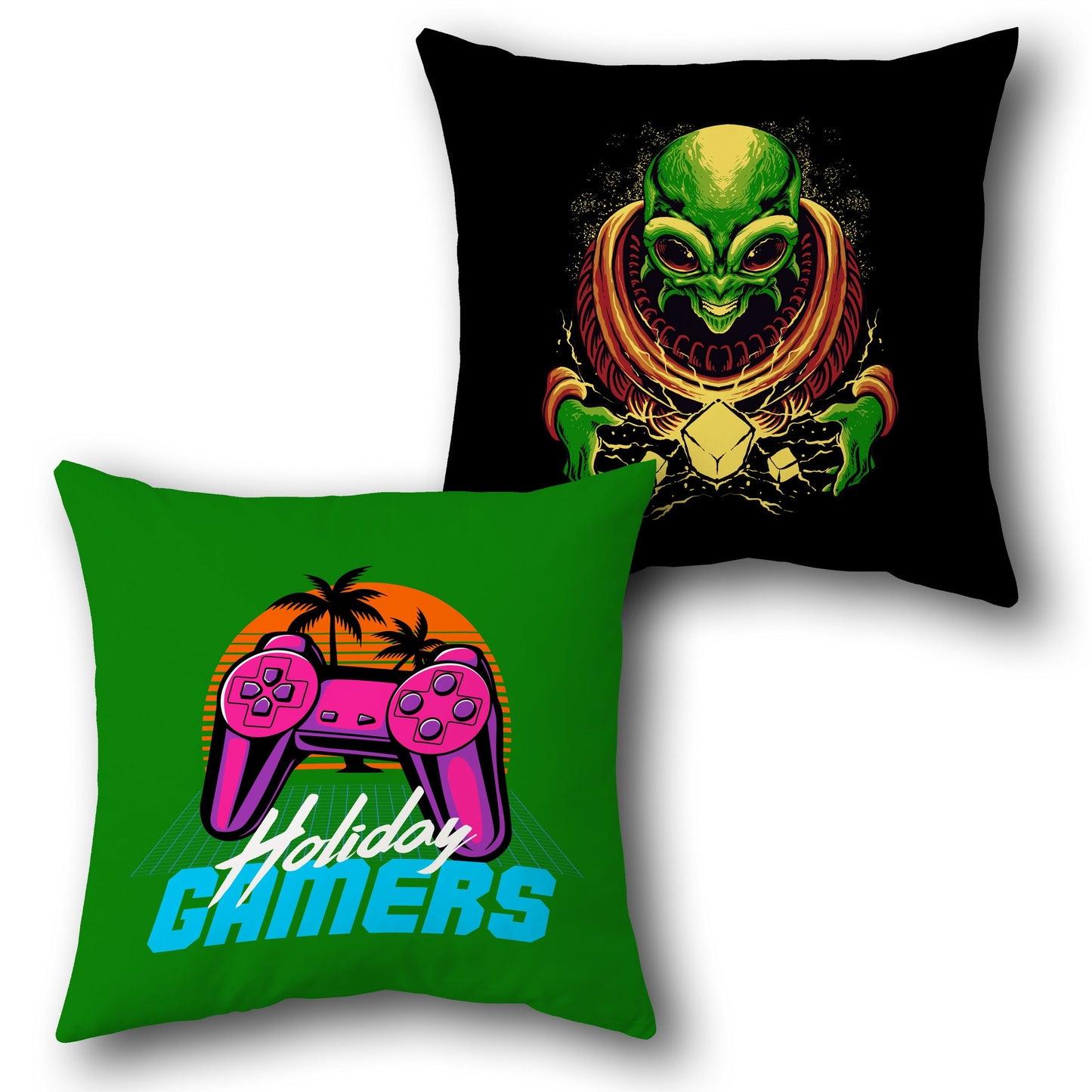 Alien Encounter x Holiday Gamers – Seasonal Design Cushion Single (Front & Back)