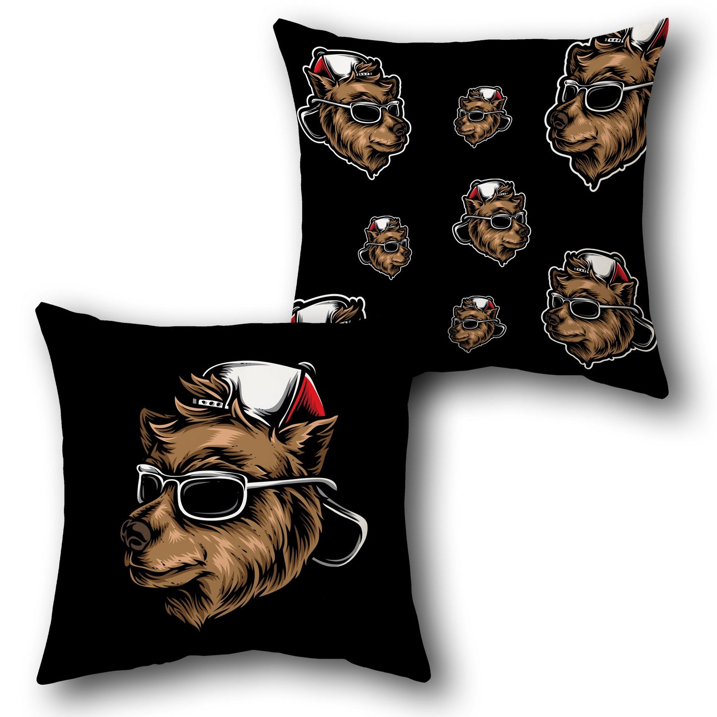 "Cool Bear" Hipster Cushion (Single, Front & Back)