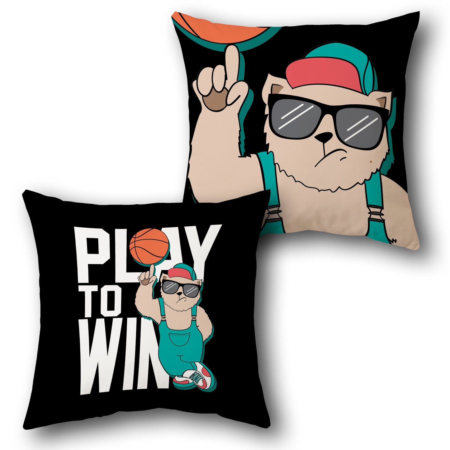 Play to Win Bear Cushion (Single, Front & Back)