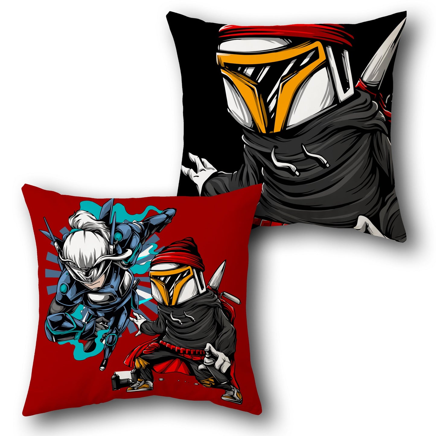 Cyber Ninja & Street Warrior Cushion (Single, Front & Back)