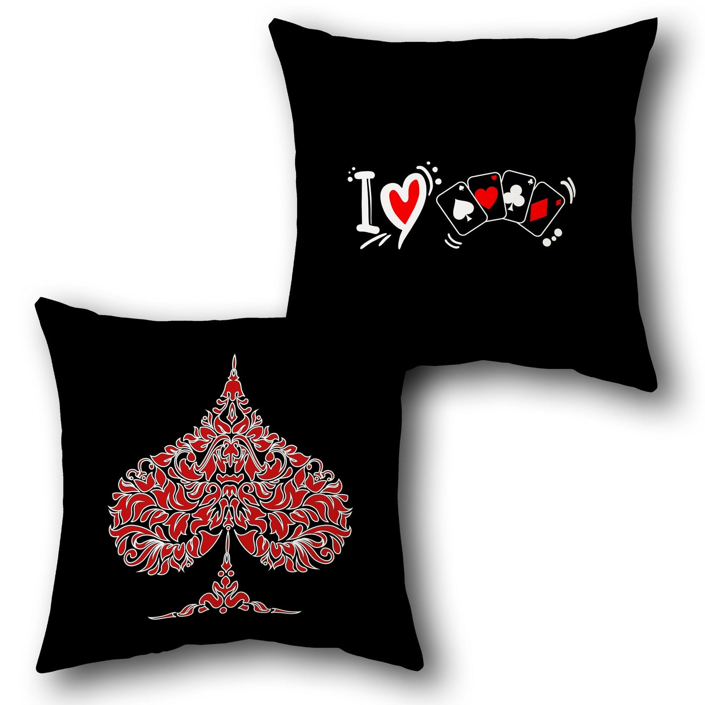 I Love Cards Dual-Side Single Cushion (Front & Back)