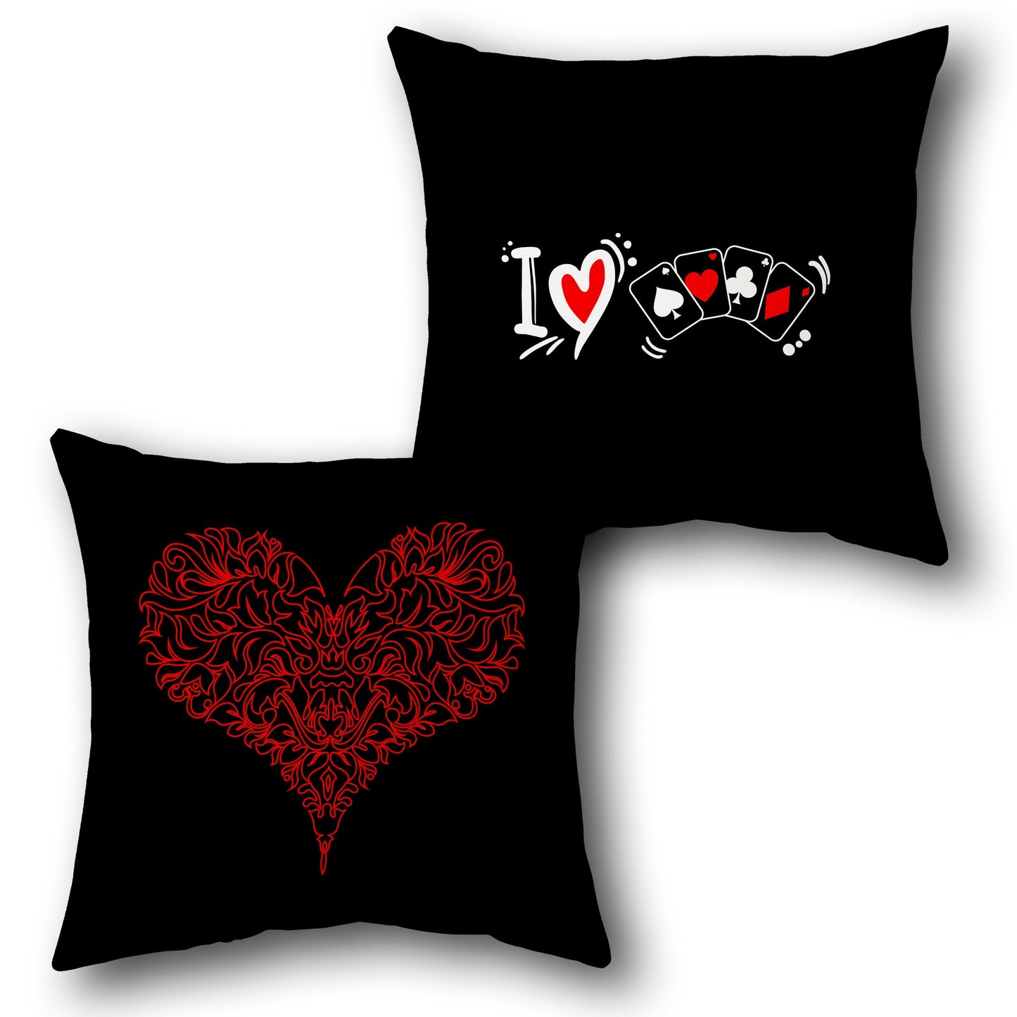 "I Love Cards Heart Cushion (Front & Back)"