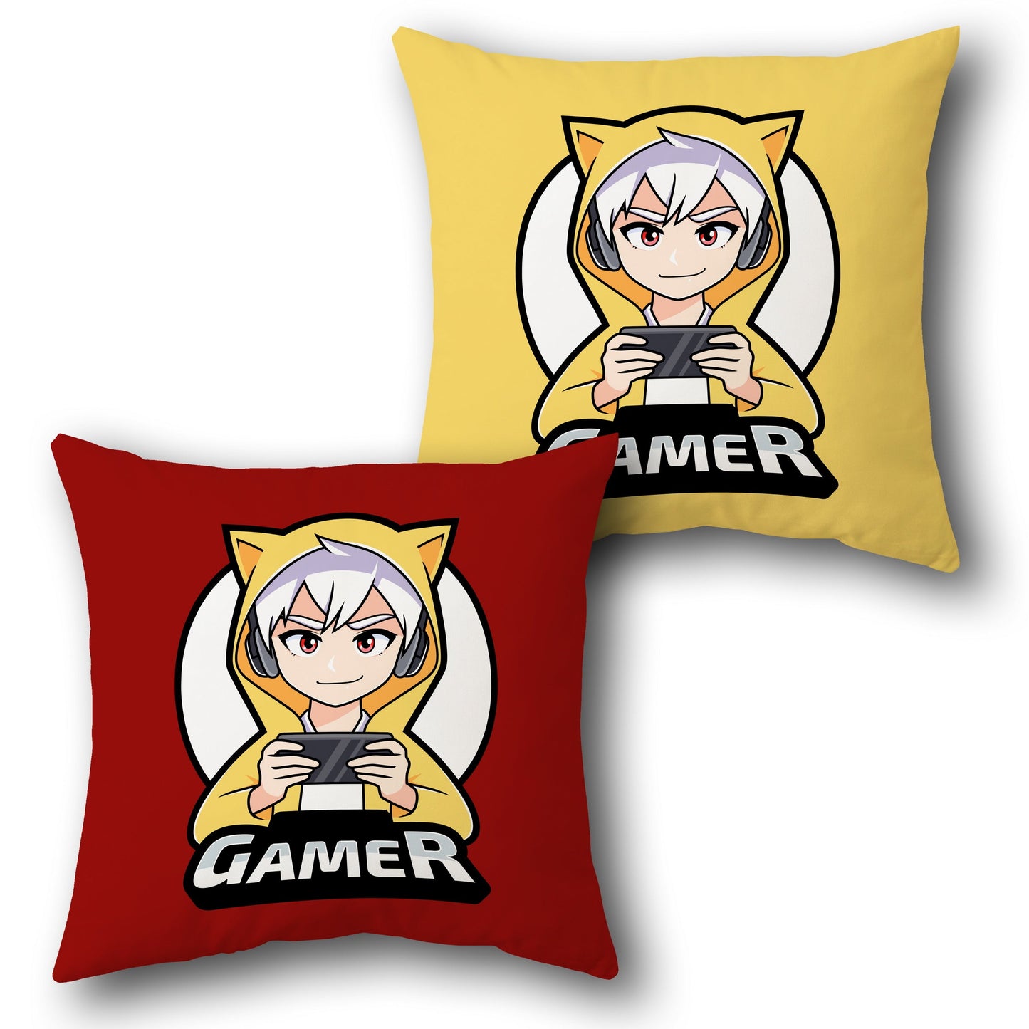 Cat-Ear Gamer Cushion (Front & Back)