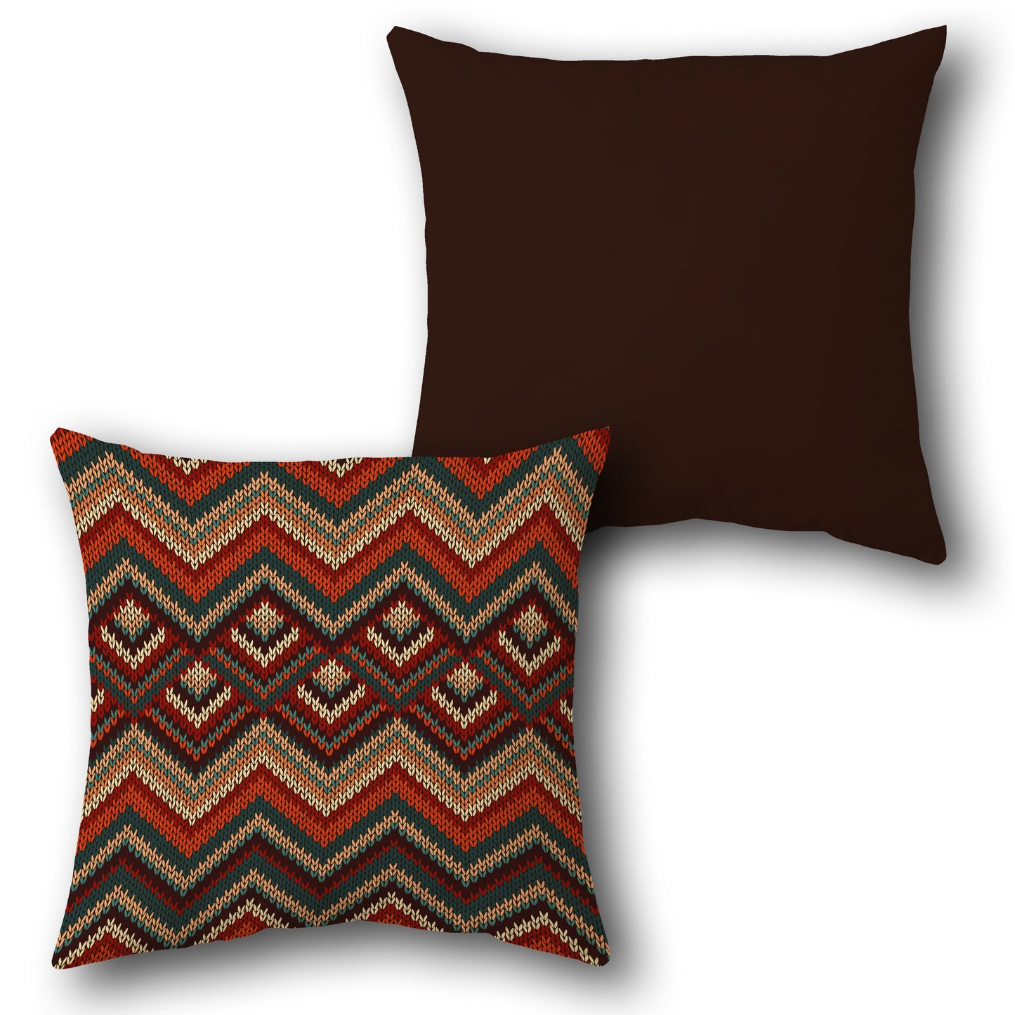 Rustic Knit Pattern Design Cushion Single (Front & Back)
