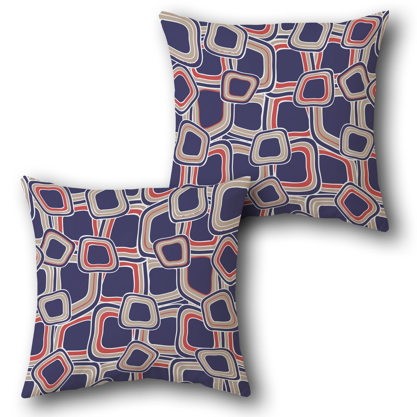 Retro Wave Geometric Design Cushion Single (Front & Back)