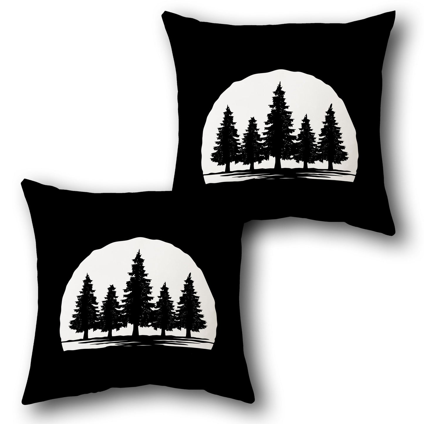 Mountainscape Throw - Green and Grey Design Cushion Single (Front & Back)