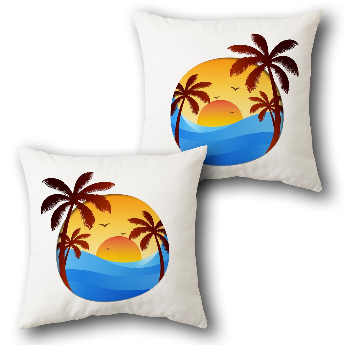 Tropical Sun Design Cushion Single (Front & Back)