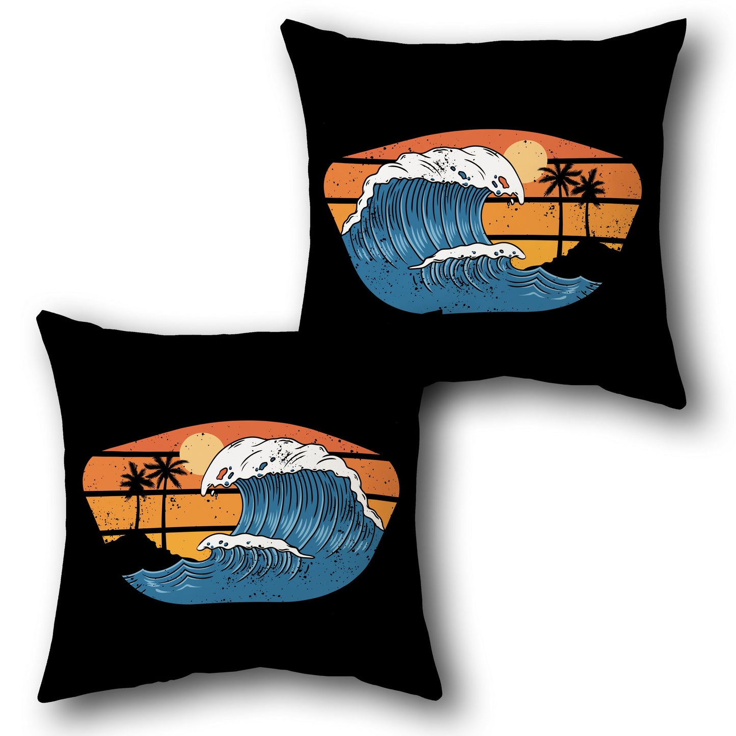 Sun Surf Wave Design Cushion Single (Front & Back)