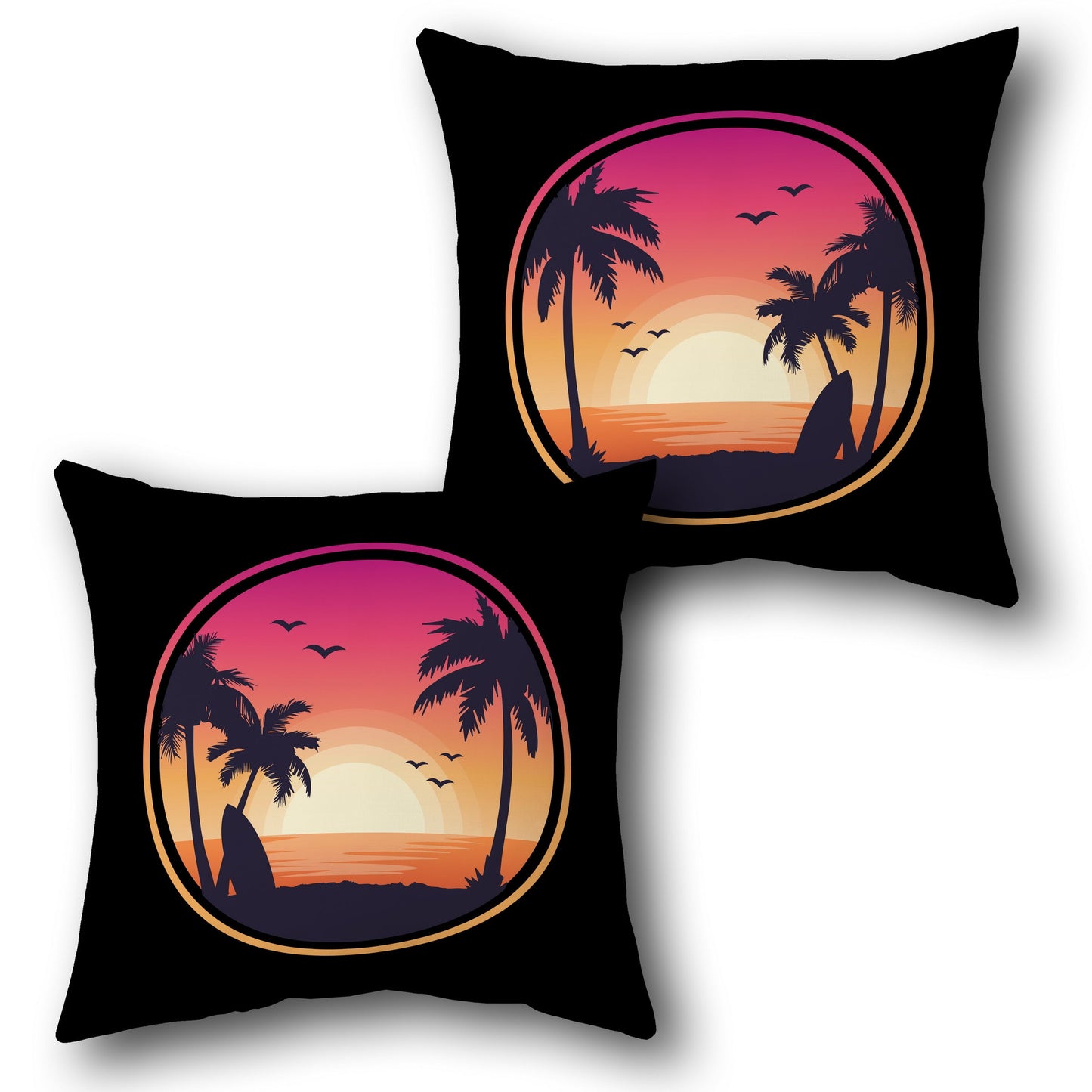 Tropical Sun Beach Vibe Design Cushion Single (Front & Back)